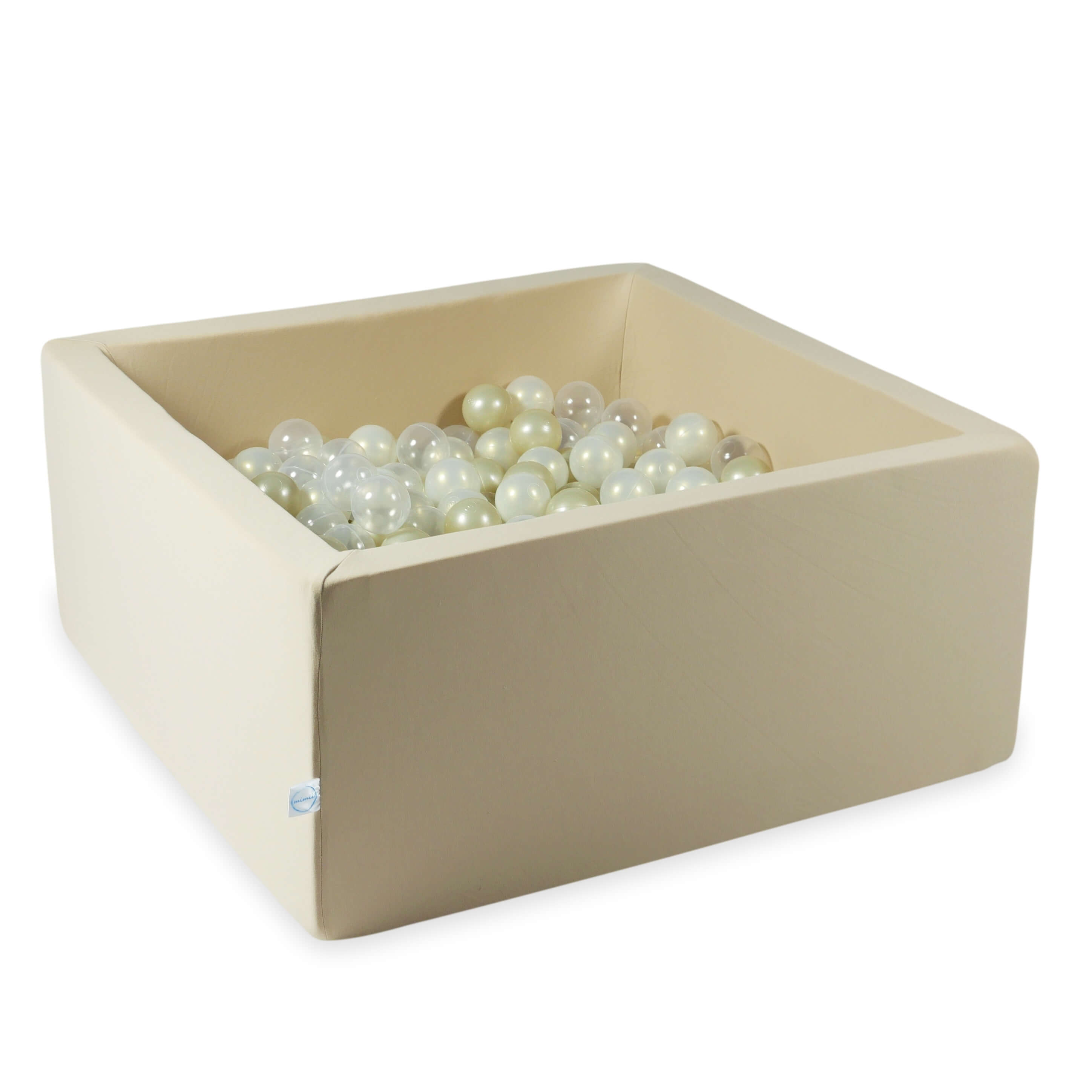 Piscine à balles carrée 90x90x40 cm en Beige, 400 balles