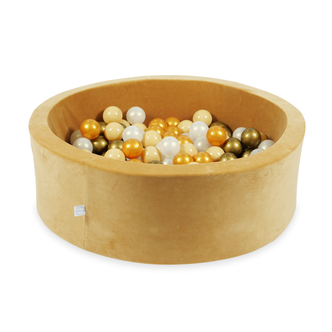 Piscine à balles en velvet soft carmel 90x30 cm avec 200 balles