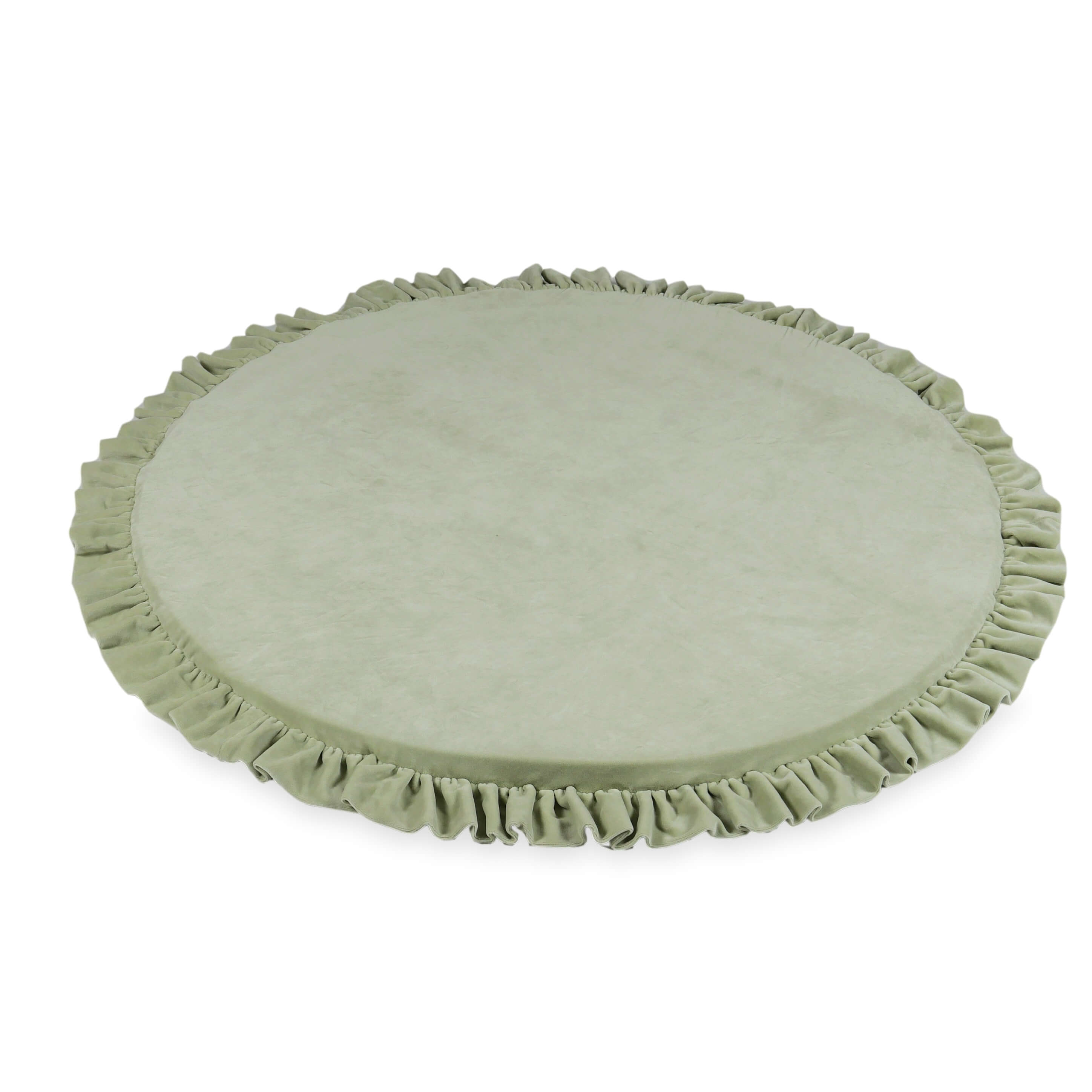 Tapis de jeu bébé rond 100 cm avec volant en velvet soft