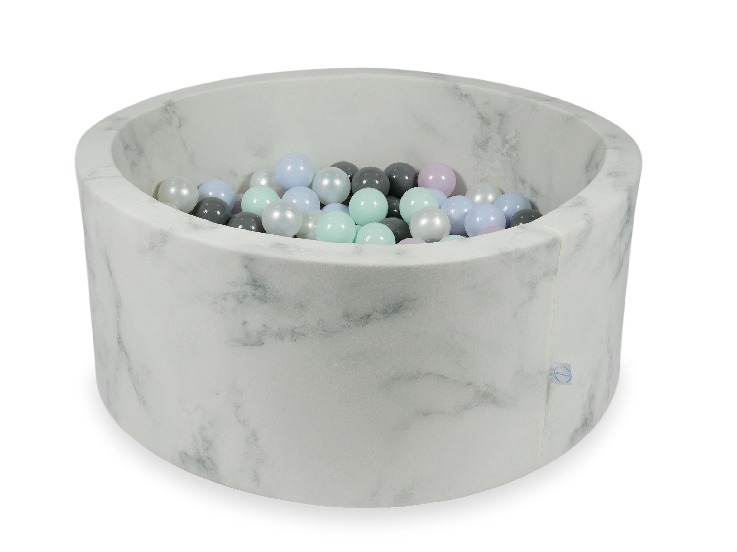Piscine à balles en velours Marble 90x40 cm avec 300 balles