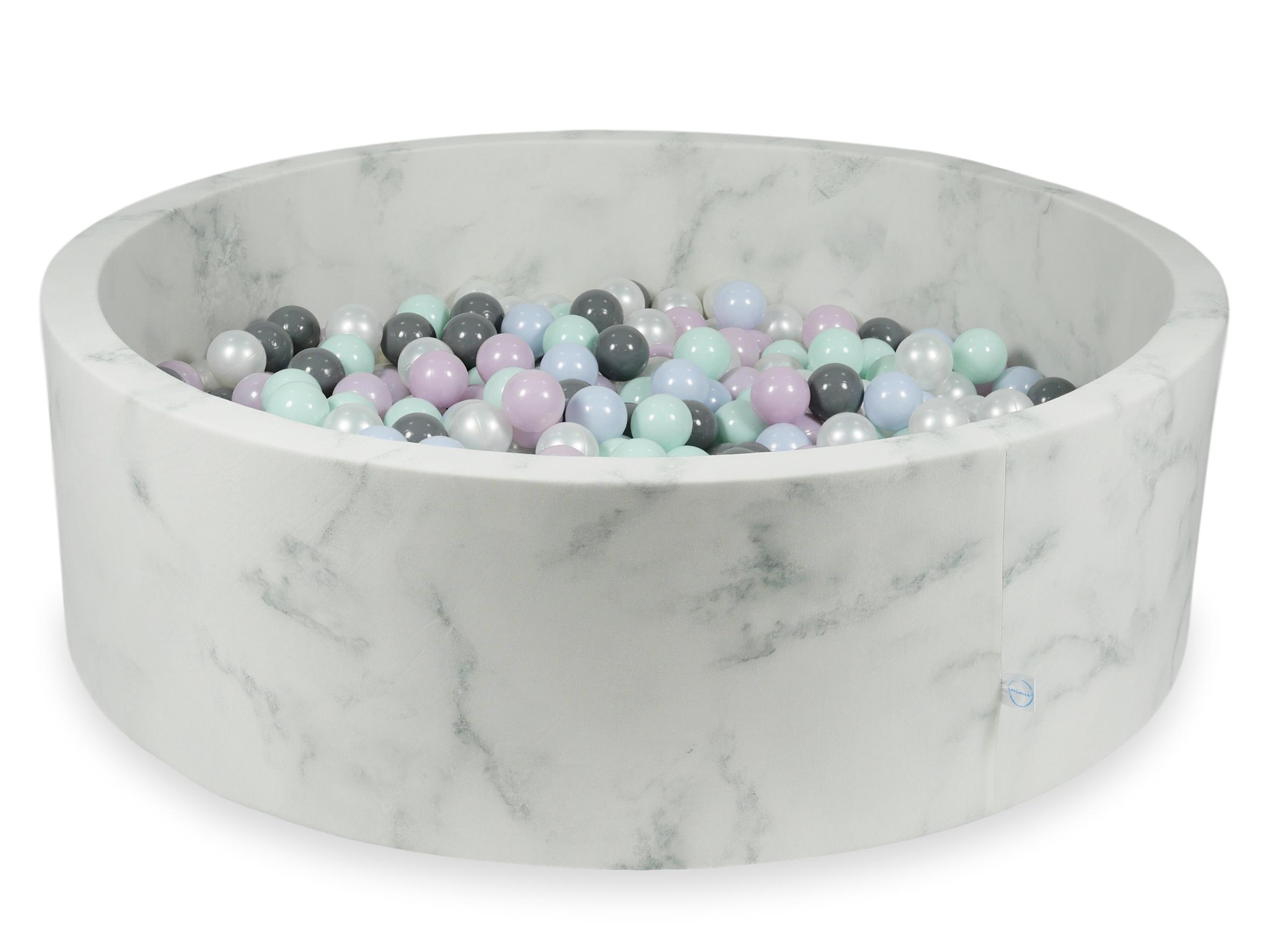 Piscine à balles en velours Marble 130x40 cm avec 700 balles
