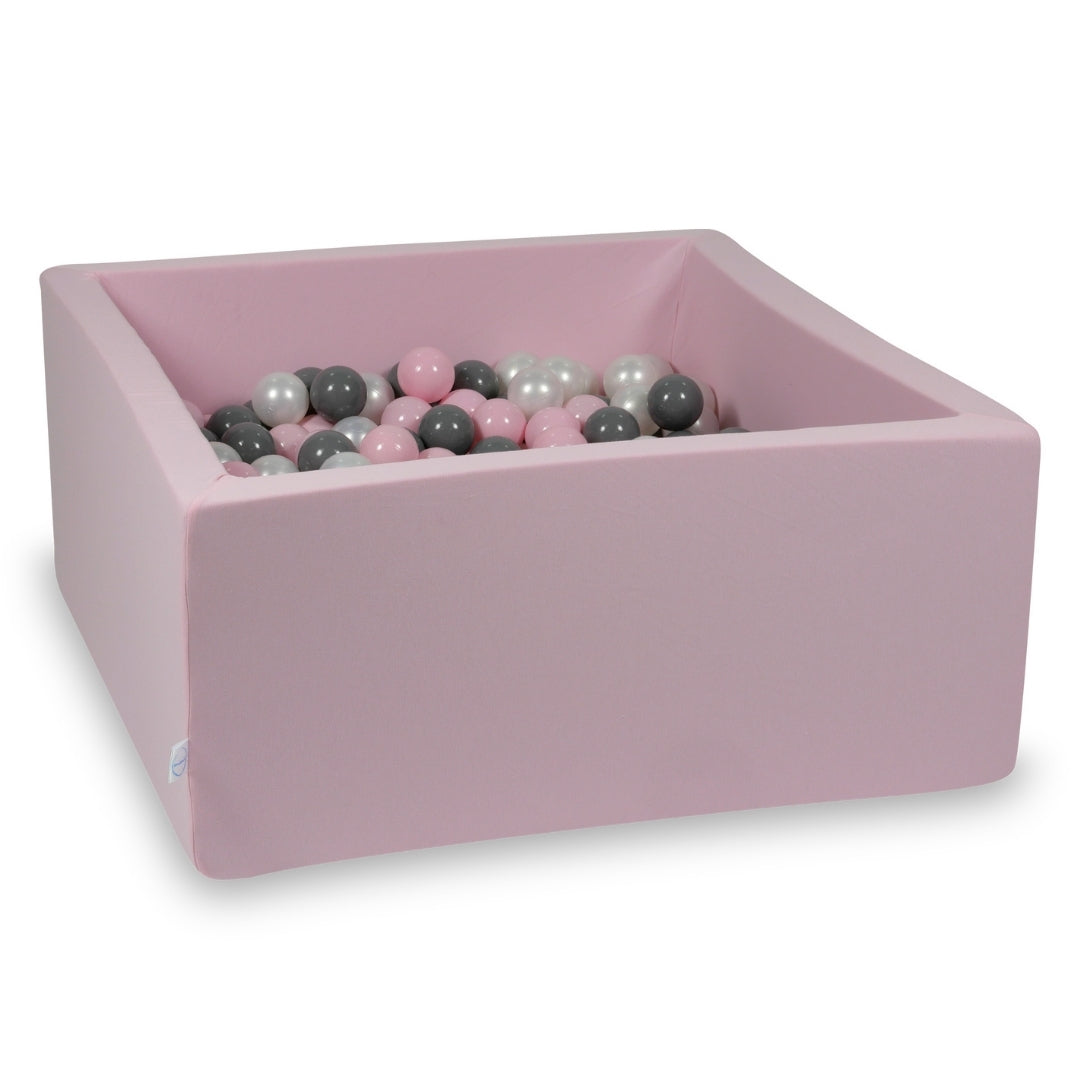 Piscine à balles carrée 90x90x40 cm en Rose poudré, 400 balles