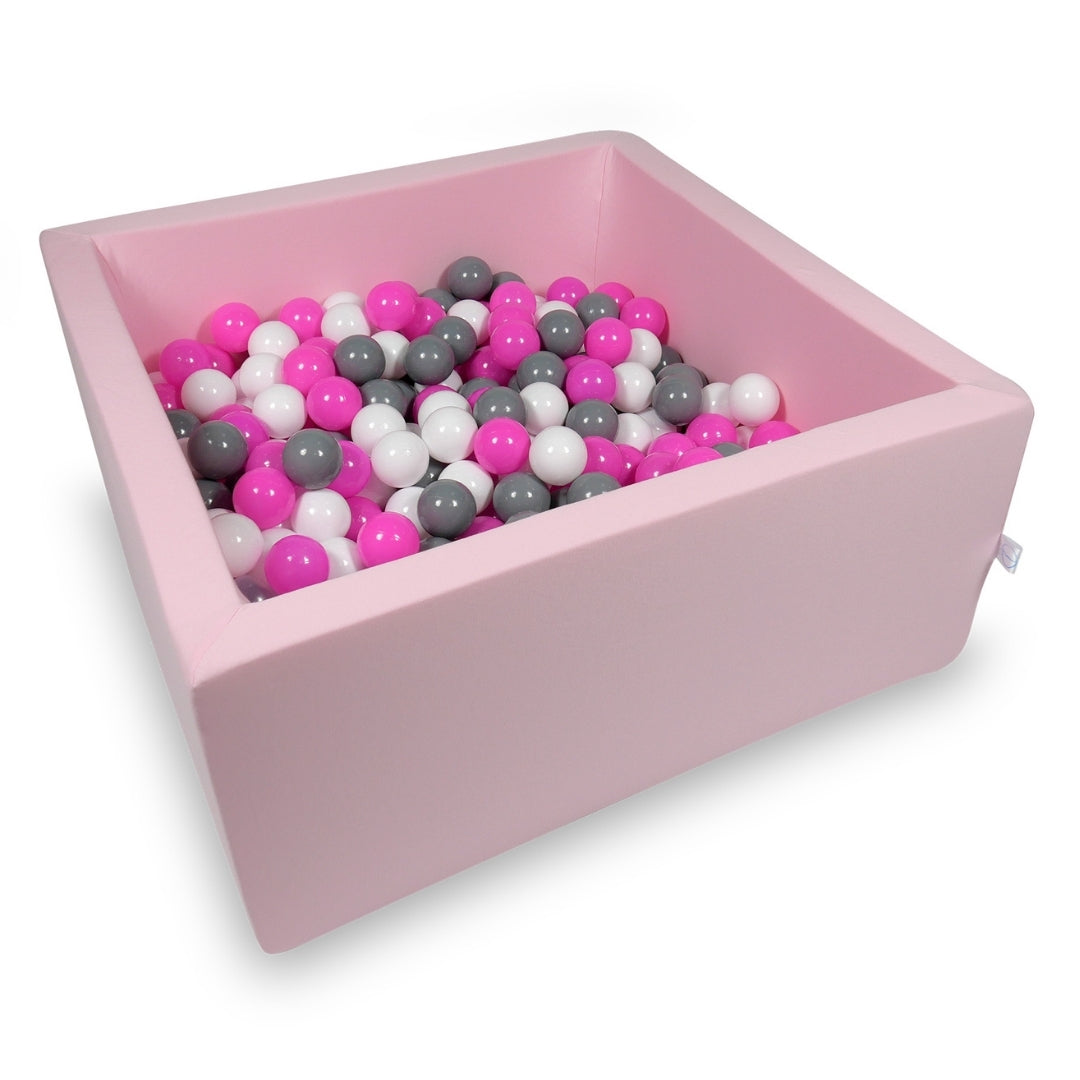 Piscine à balles carrée 90x90x40 cm en Rose poudré, 400 balles
