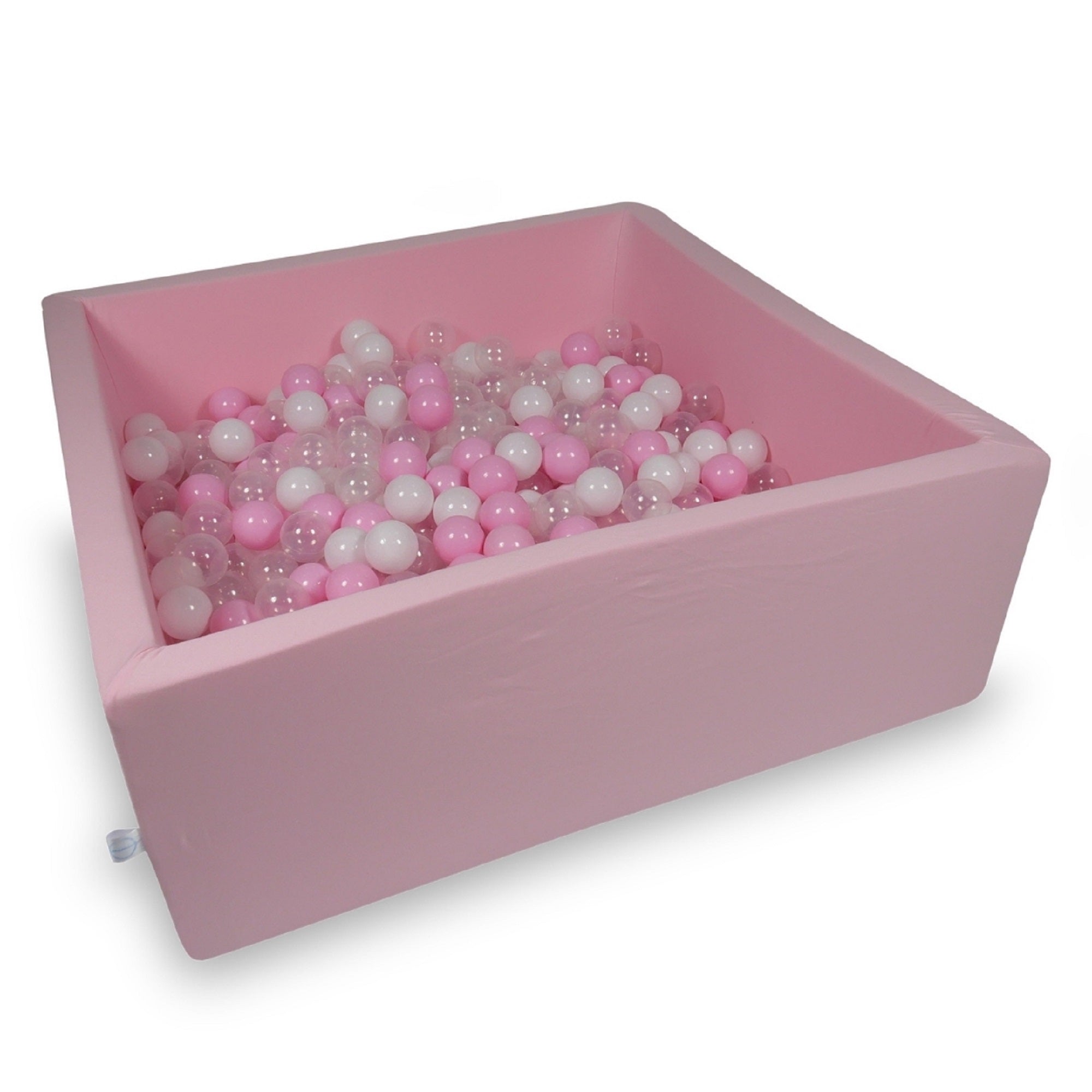 Piscine à balles carrée 110x110x40 cm en Rose poudré, 600 balles