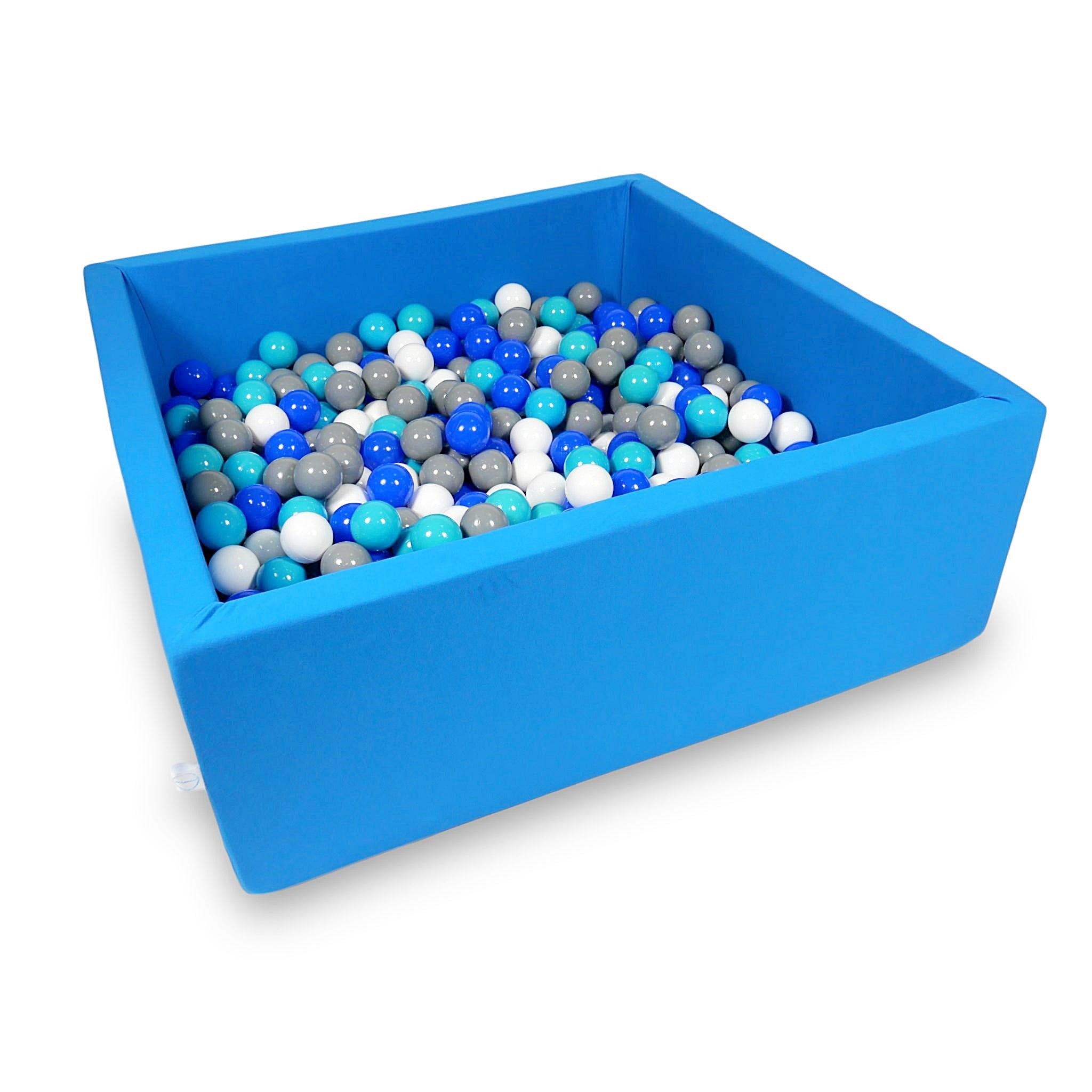 Piscine à balles carrée 110x110x40 cm en Bleu, 600 balles