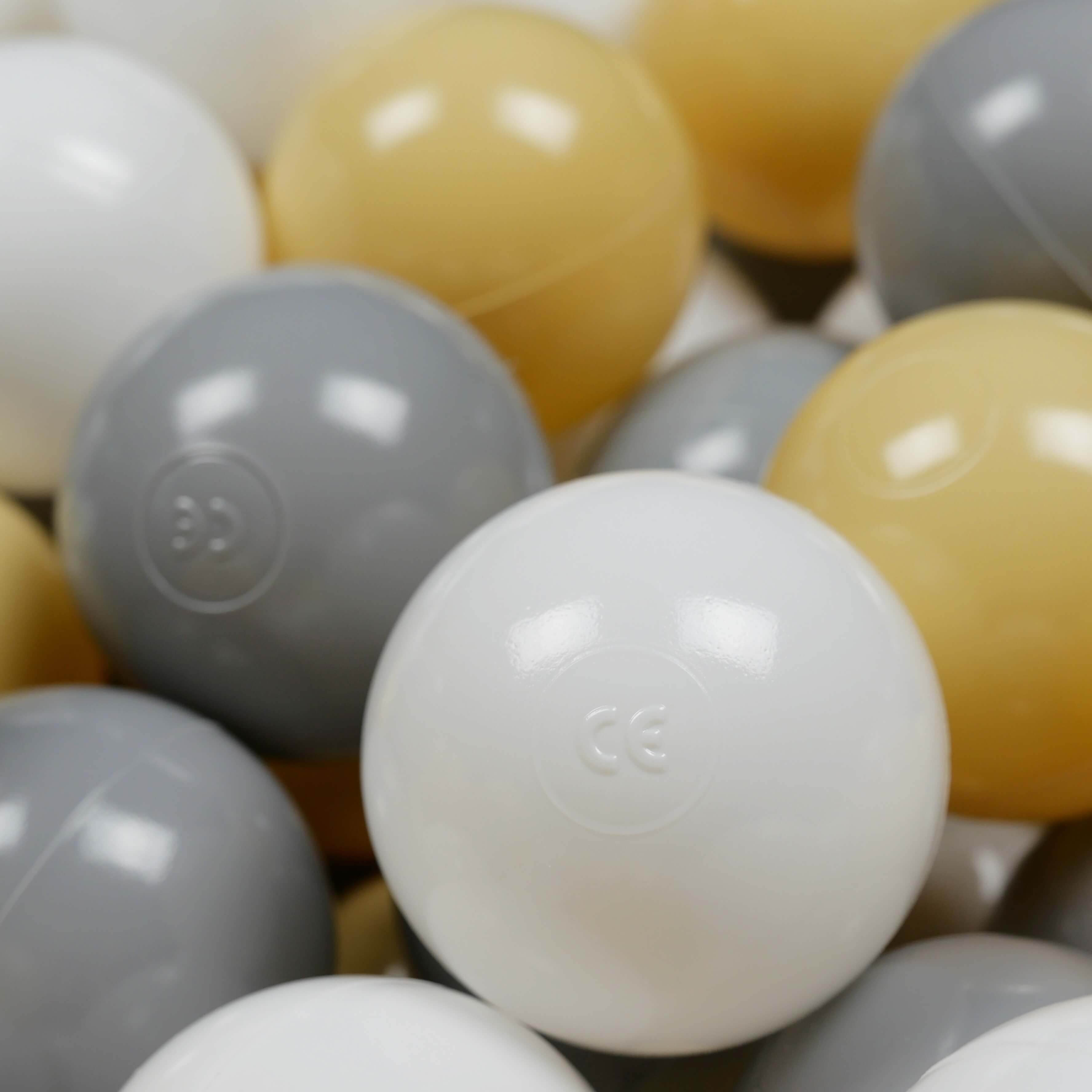 Balles de jeu ø7cm 100 pièces blanc, gris, beige