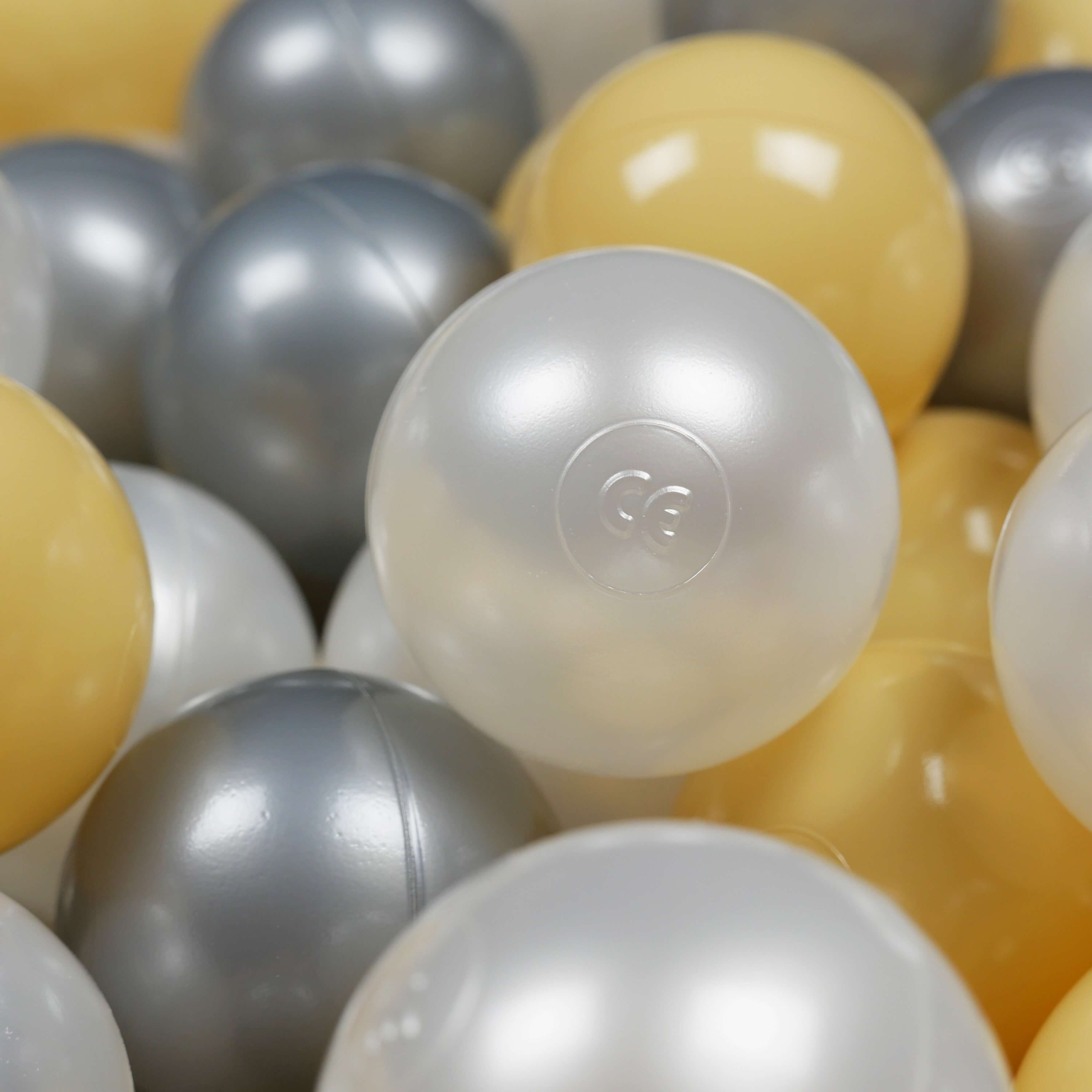 Balles de jeu ø7cm 100 pièces perle, argent, beige