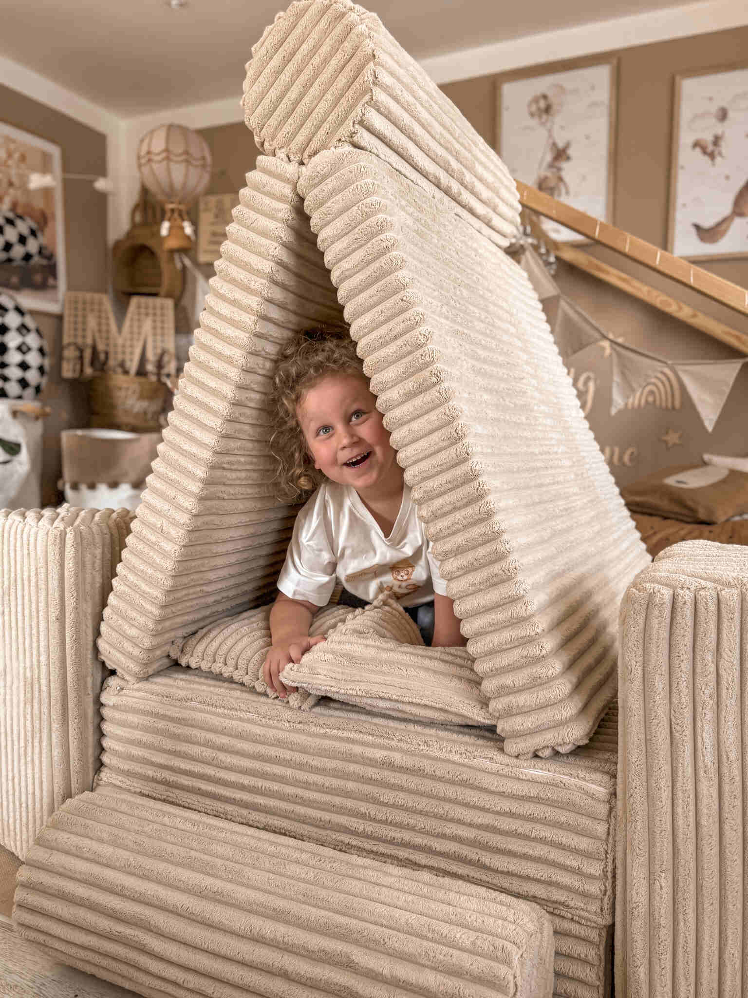 Canapé de jeu Montessori Confort en Tissu gaufré
