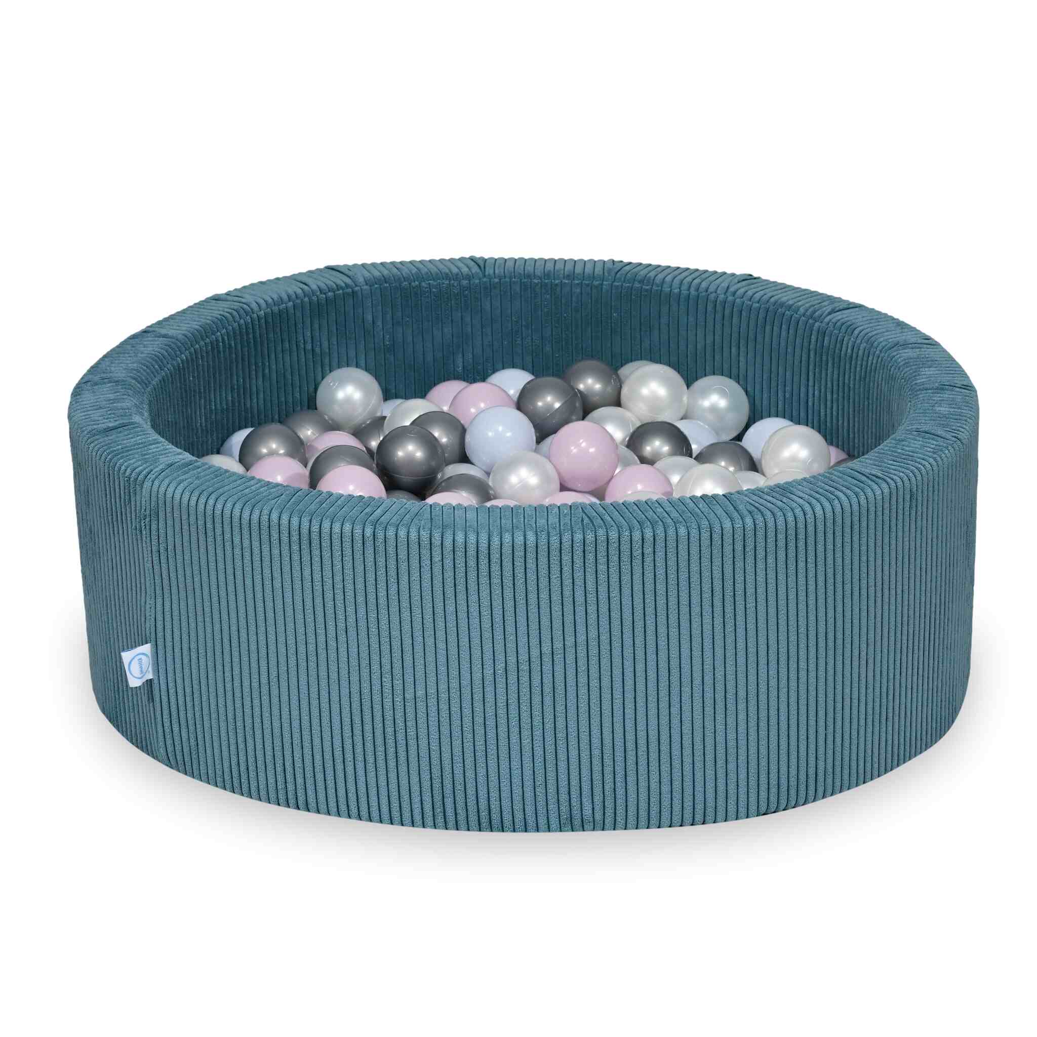 Piscine à balles en velours côtelé Bleu 90x30 cm avec 200 balles