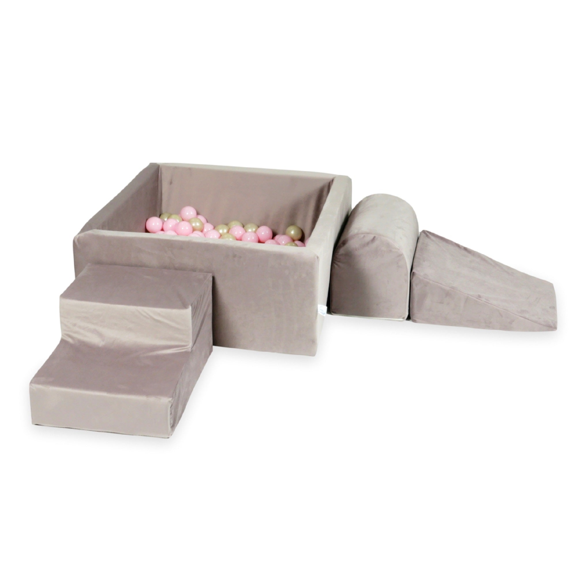Aire de jeux en mousse avec piscine à balles carrée set de jeu enfant 90x90x40 velvet lilac + 400 balles