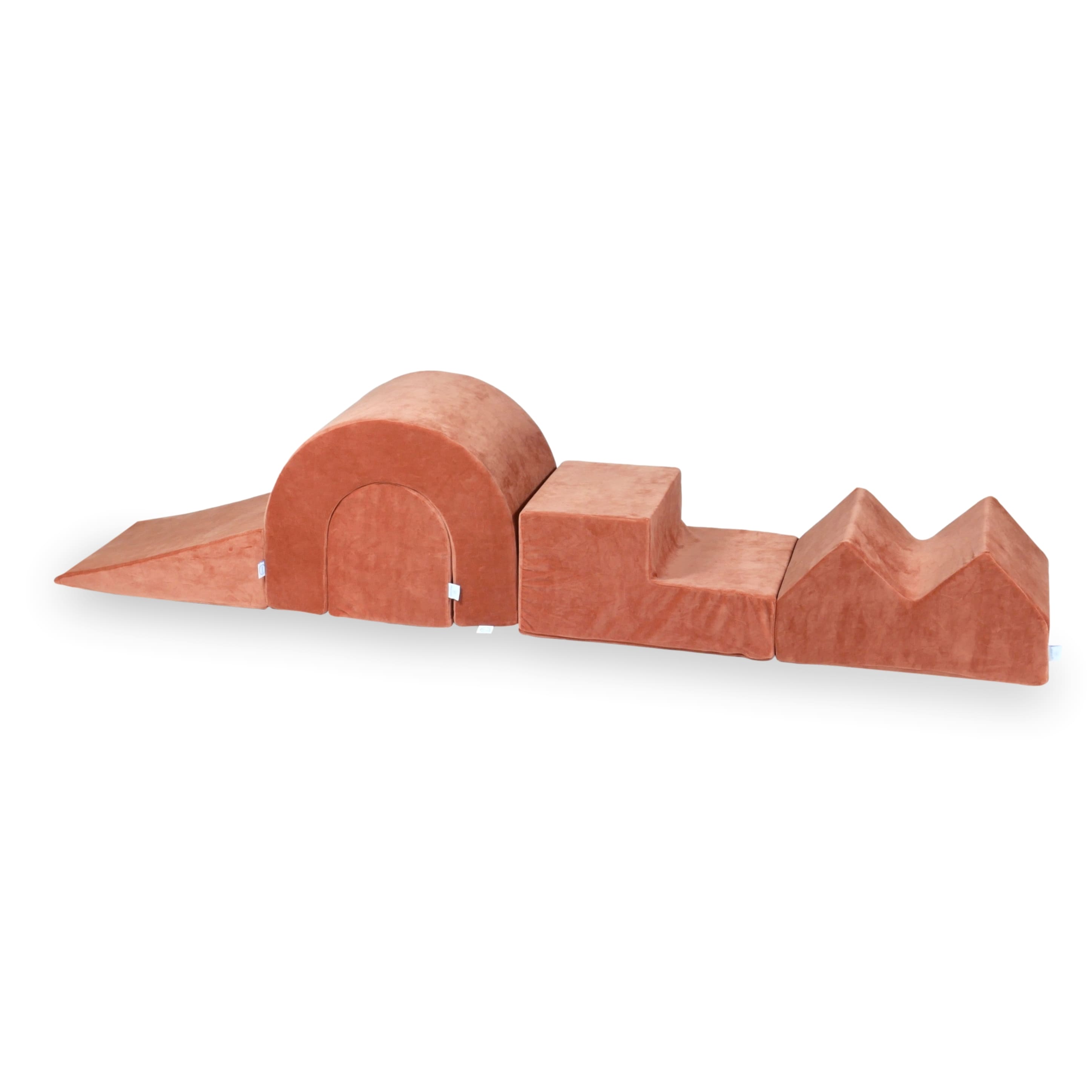 Aire de jeux en mousse avec piscine ronde 90x30 velvet soft canyon clay + 5 éléments + 200 balles
