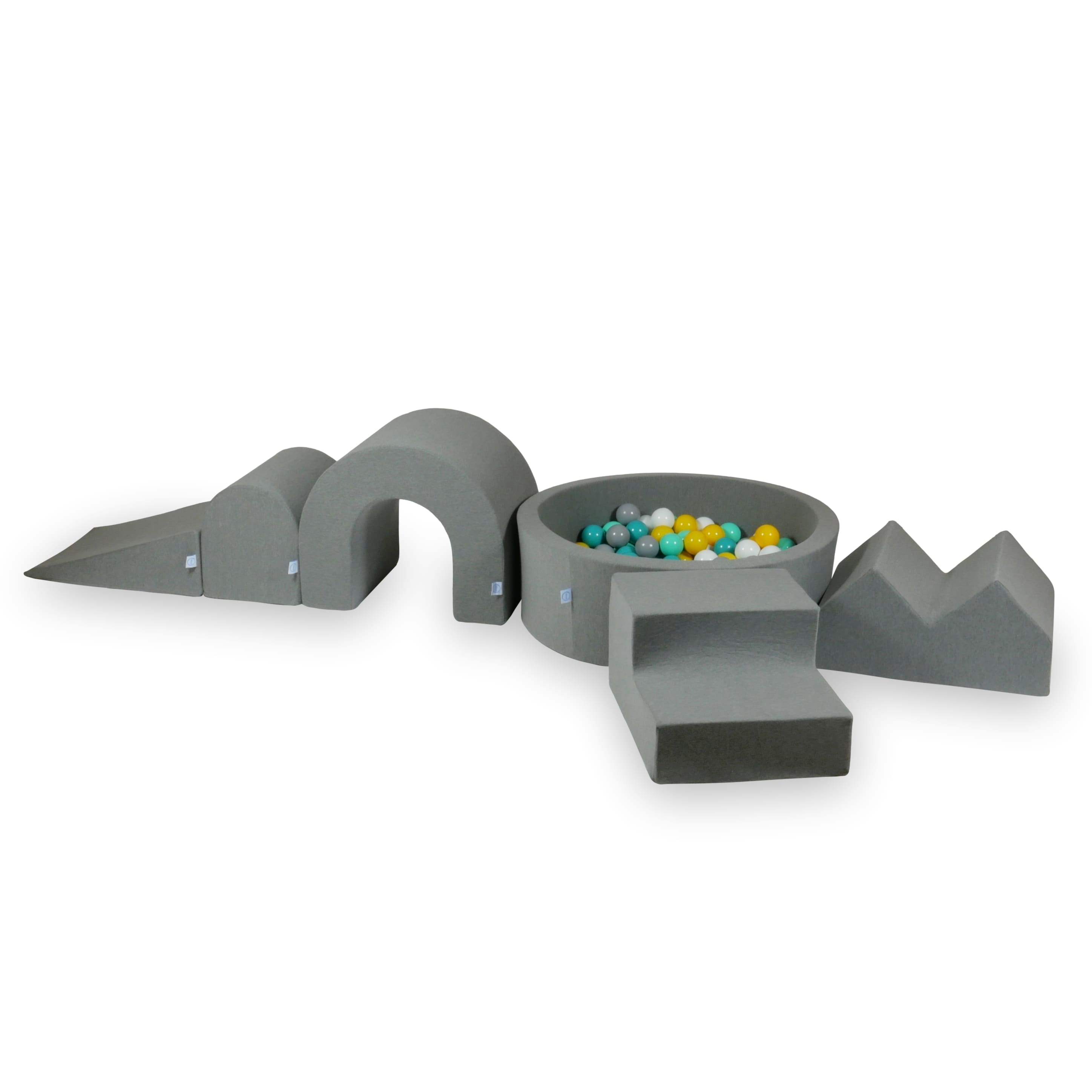 Configurateur de parcours de motricité - Ensemble 14 (Coin, Tunnel, Colline, Marches et Pics)
