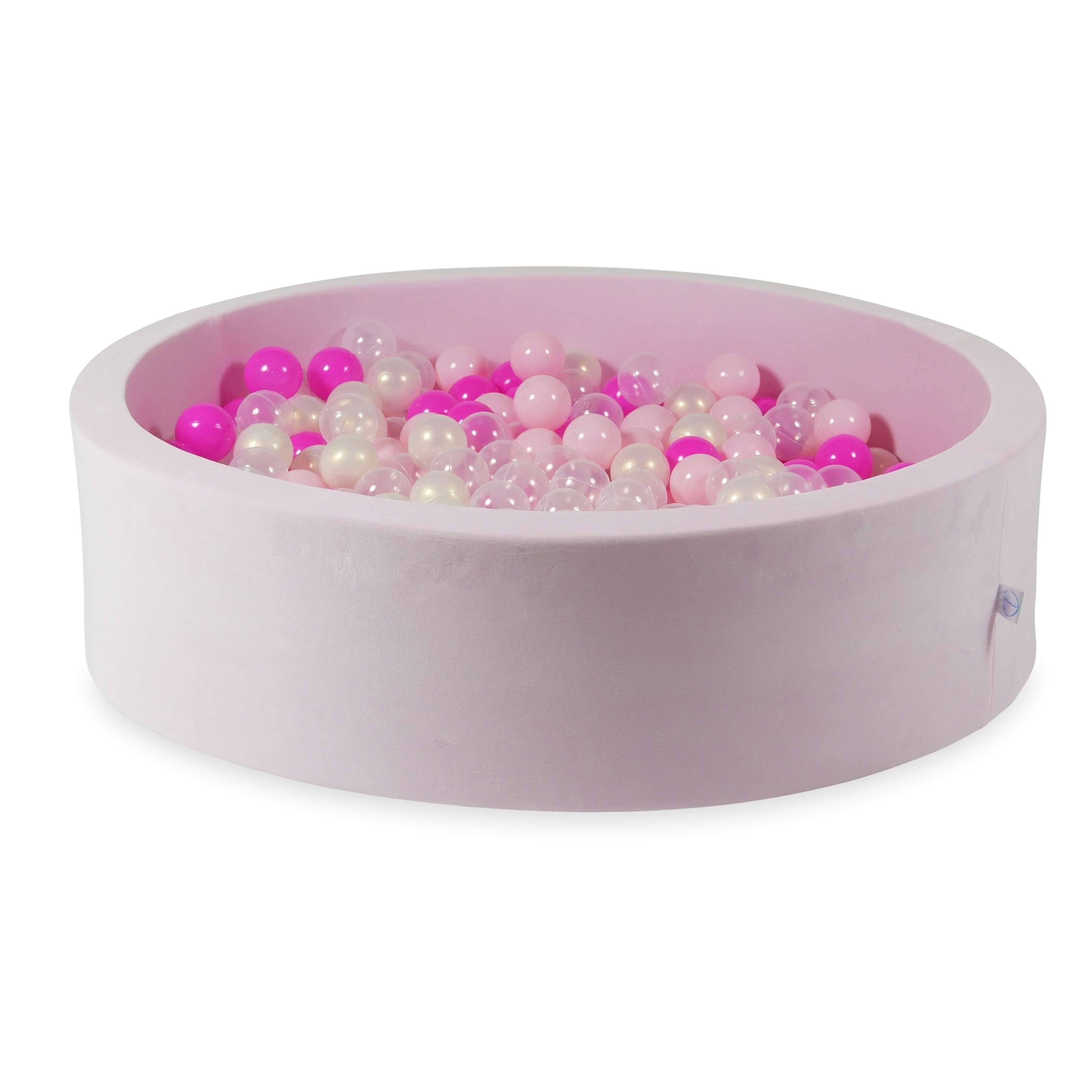 Piscine à balles en velvet soft light pink 110x30 cm avec 400 balles
