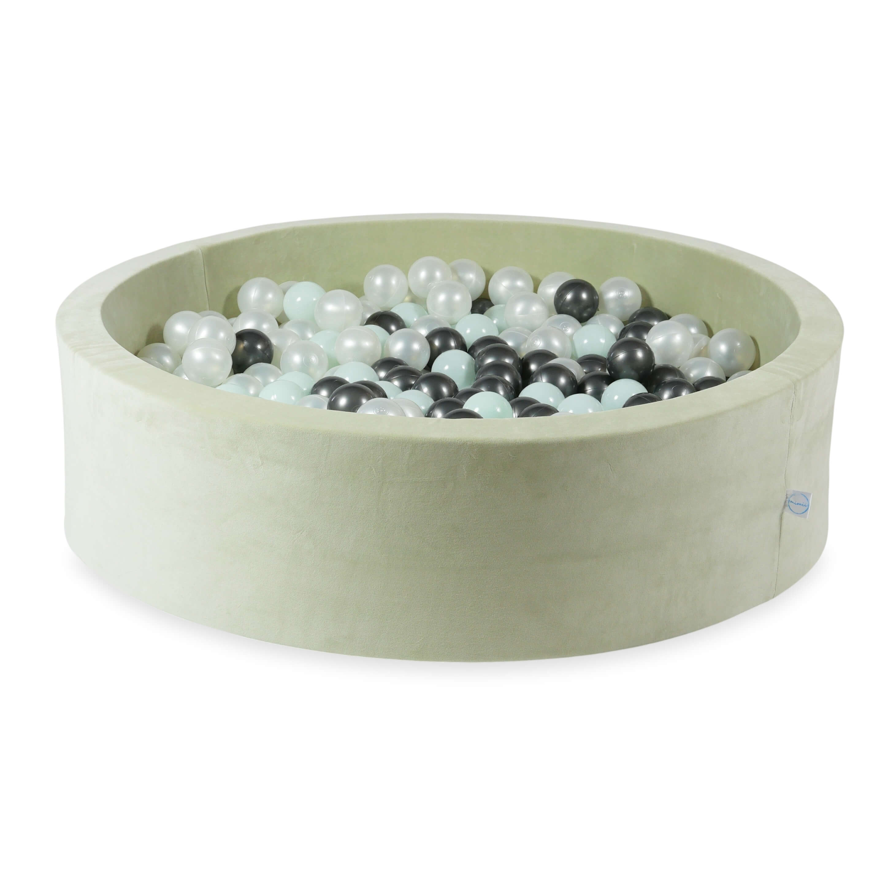 Piscine à balles en velvet soft pistachio 110x30 cm avec 400 balles