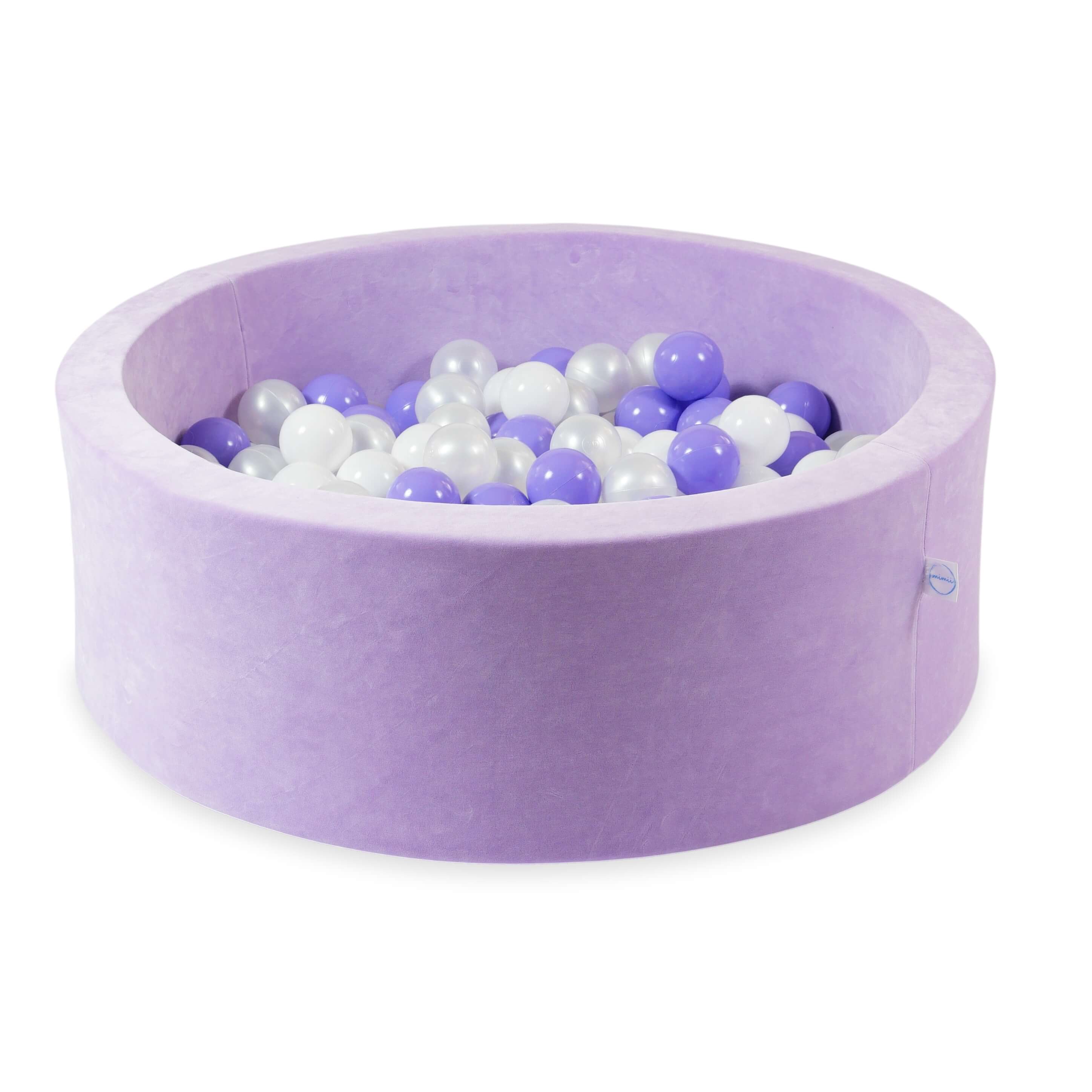 Piscine à balles en velvet soft Lilac 90x30 cm avec 200 balles