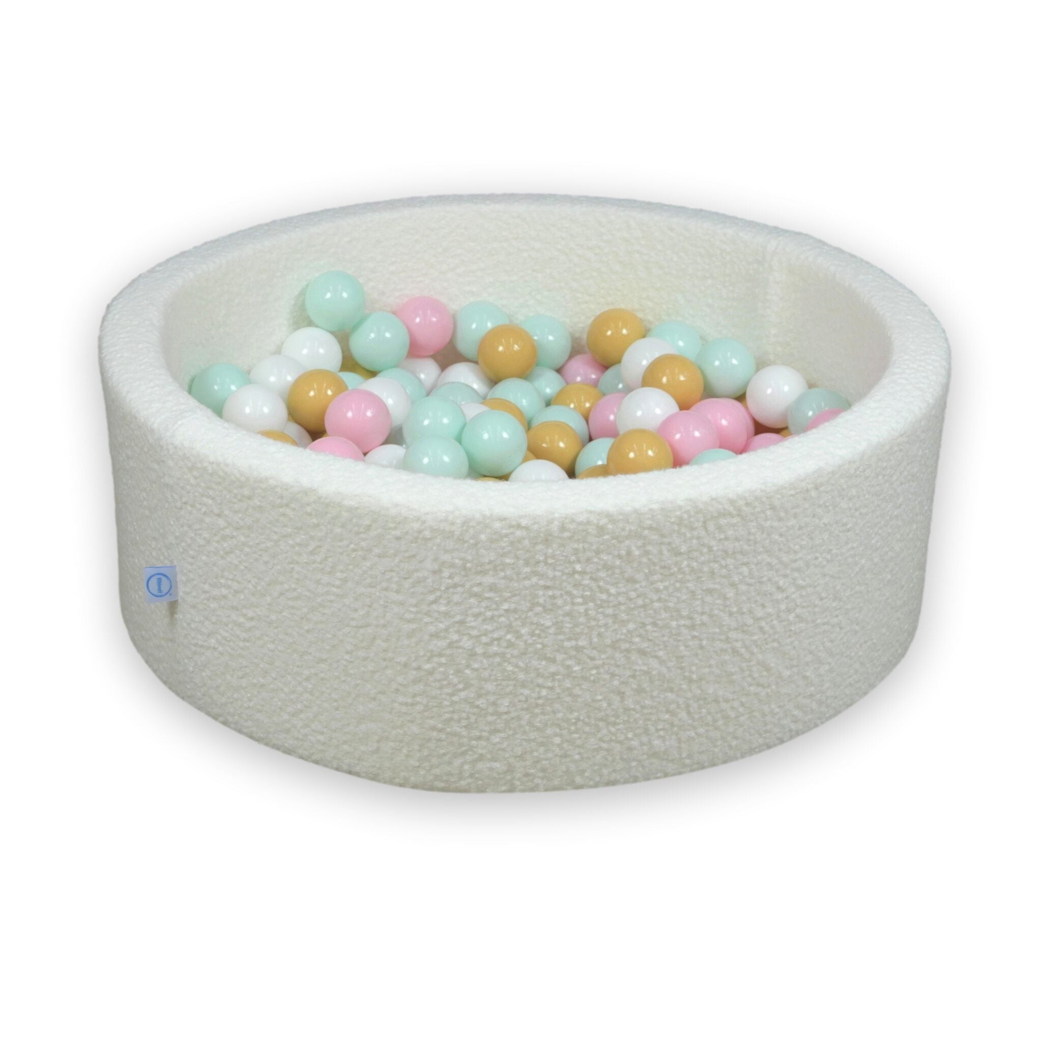 Piscine à balles en velours Boucle Blanc 90x30 cm avec 200 balles