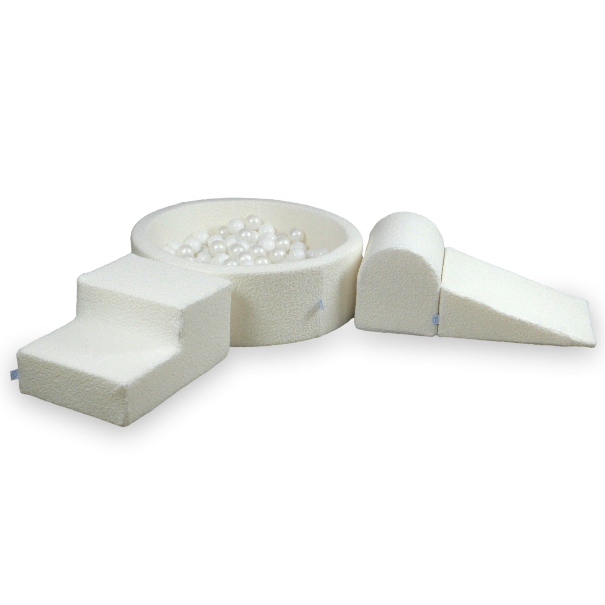Aire de jeux en mousse avec piscine ronde 90x30 Boucle Blanc + 200 balles