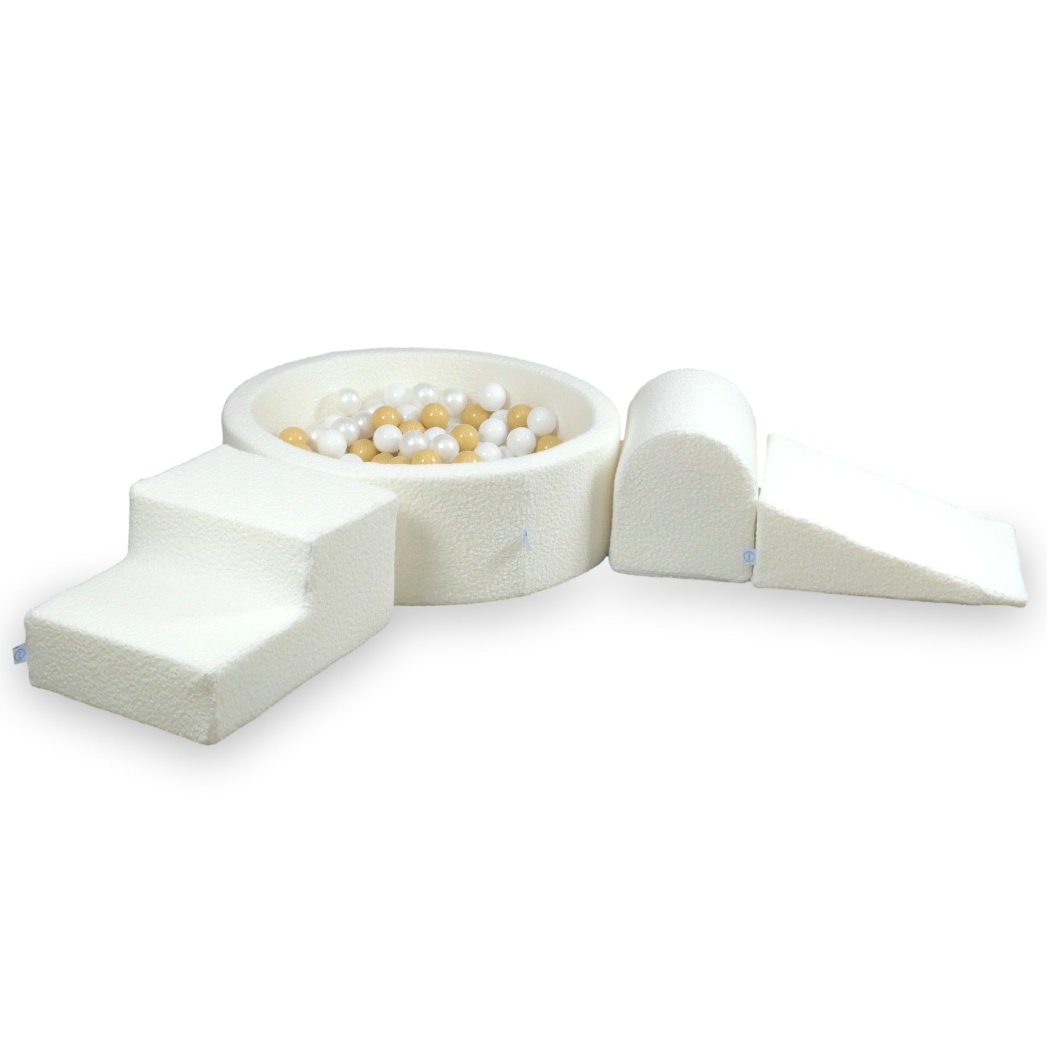 Aire de jeux en mousse avec piscine ronde 90x30 Boucle Blanc + 200 balles