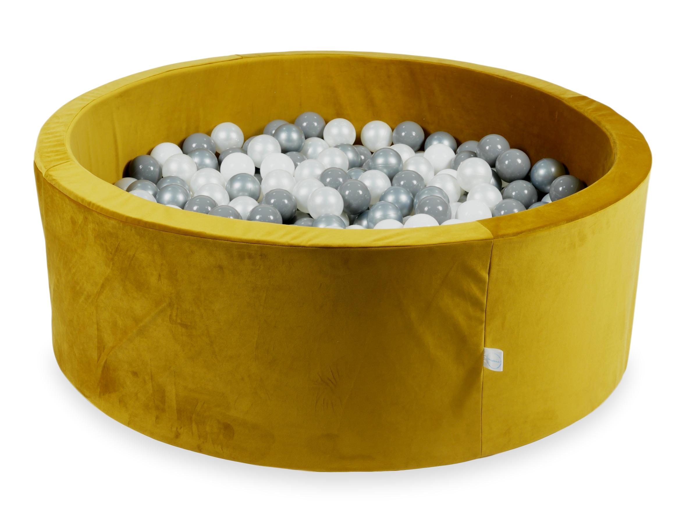 Piscine à balles en velours velvet dore 110x40 cm avec 500balles