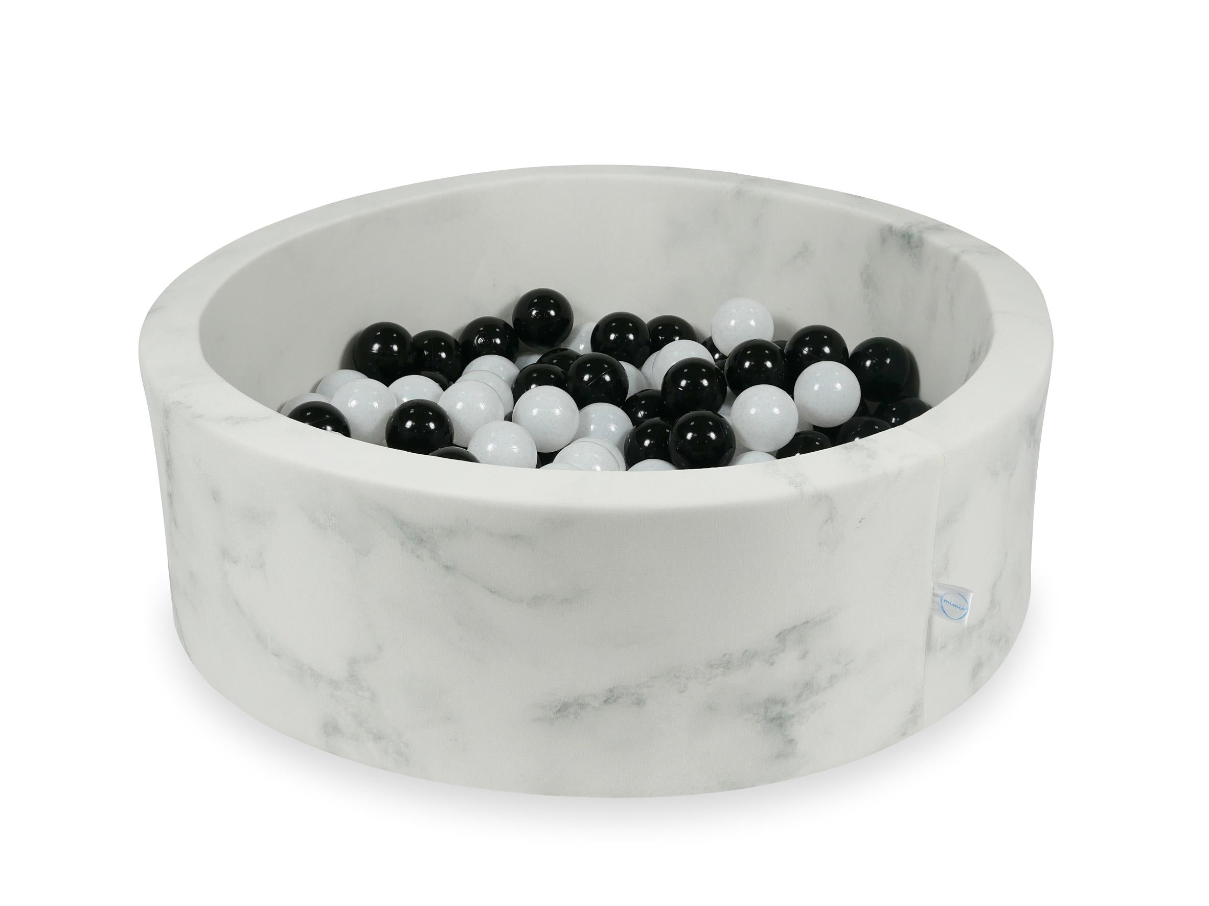Piscine à balles en velours Marble 90x30 cm avec 200 balles