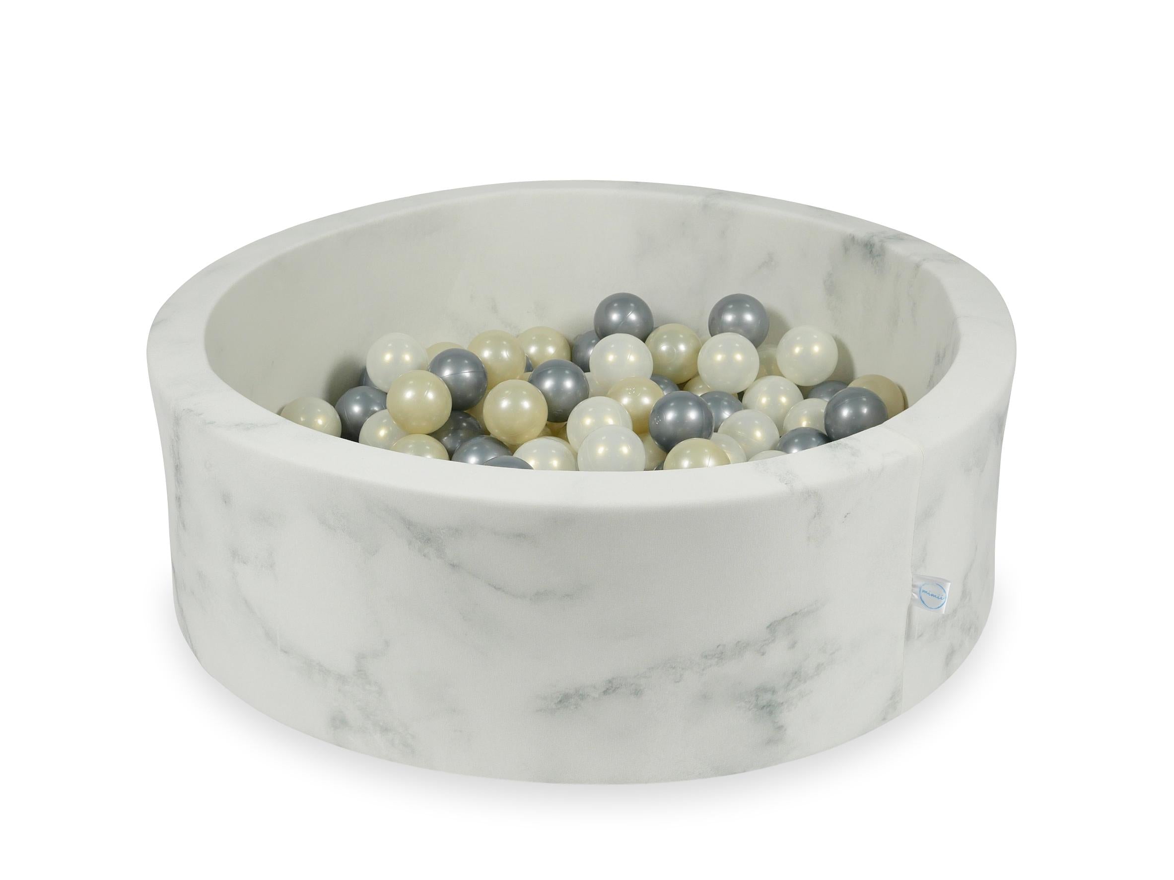Piscine à balles en velours Marble 90x30 cm avec 200 balles
