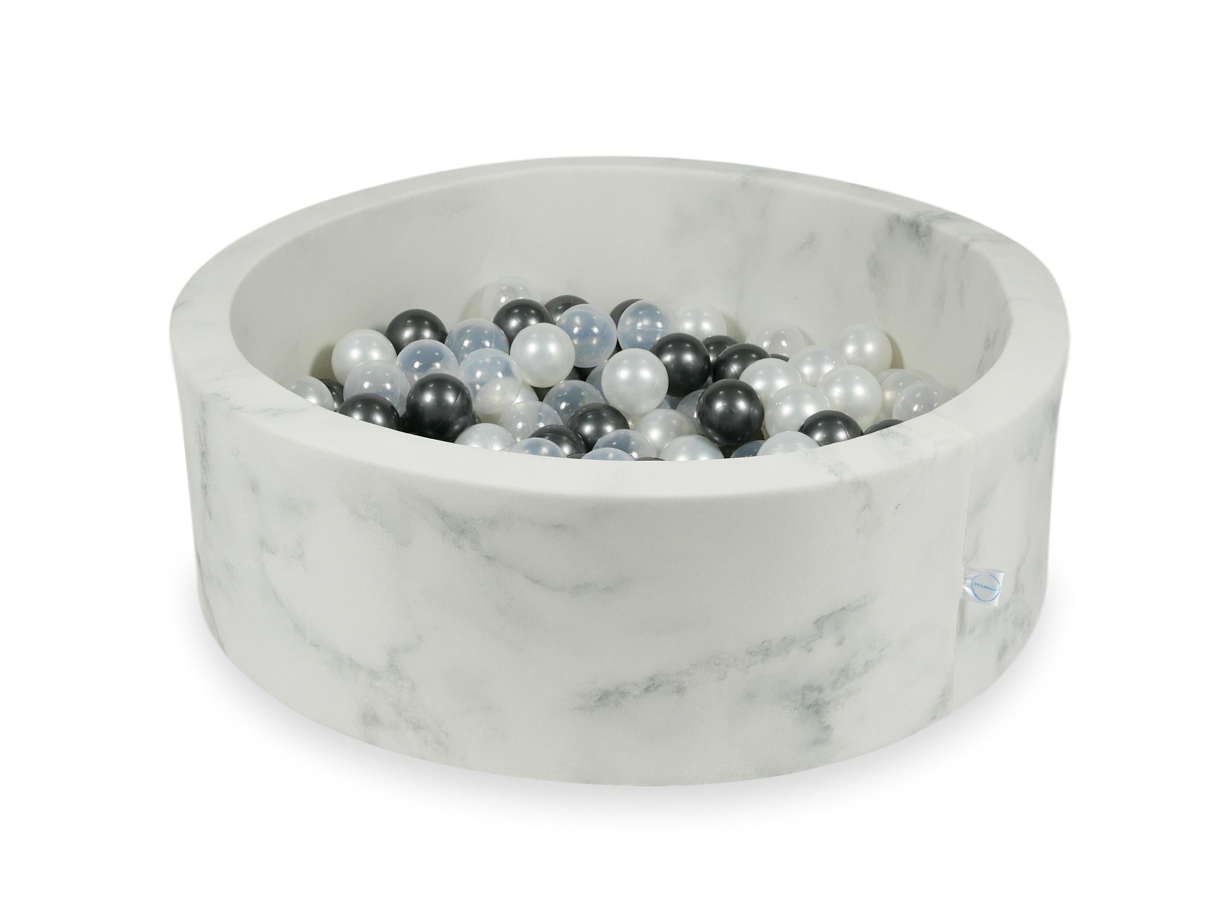 Piscine à balles en velours Marble 90x30 cm avec 200 balles