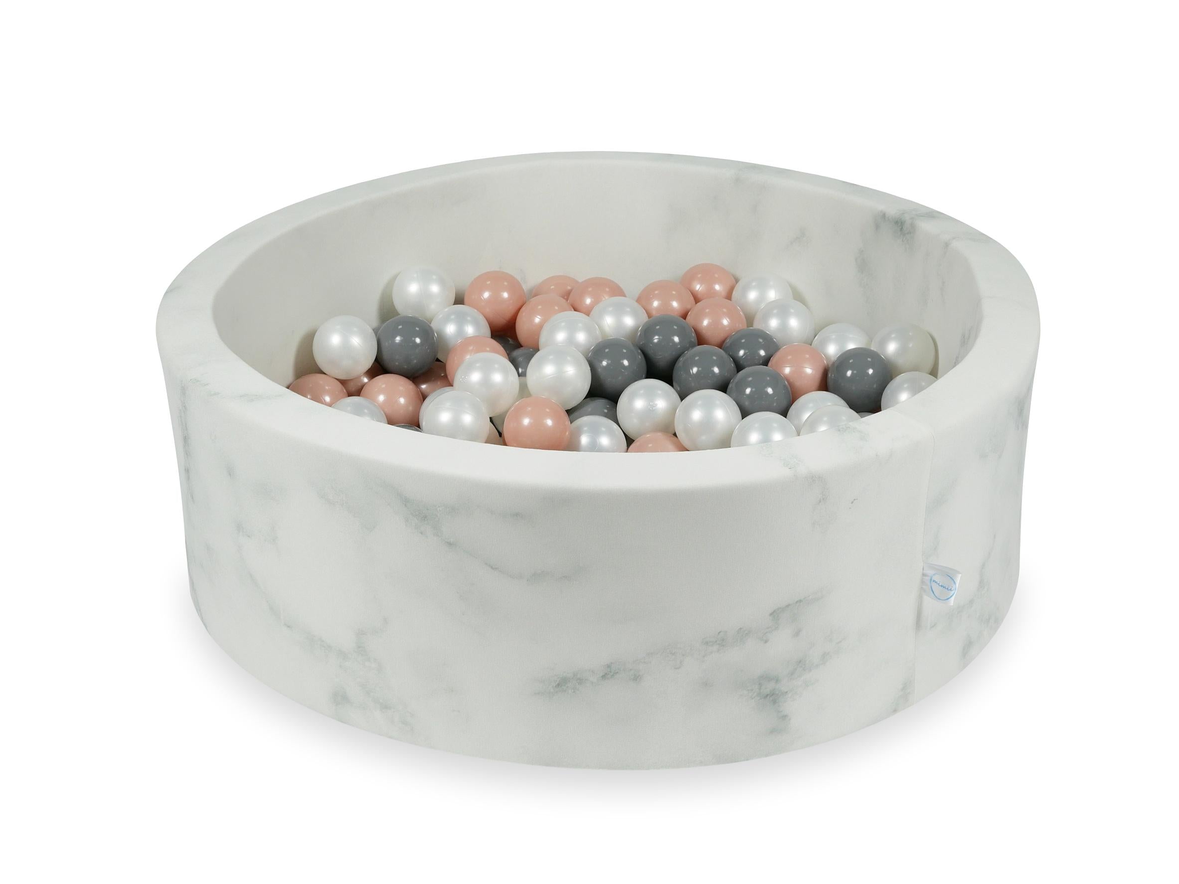 Piscine à balles en velours Marble 90x30 cm avec 200 balles