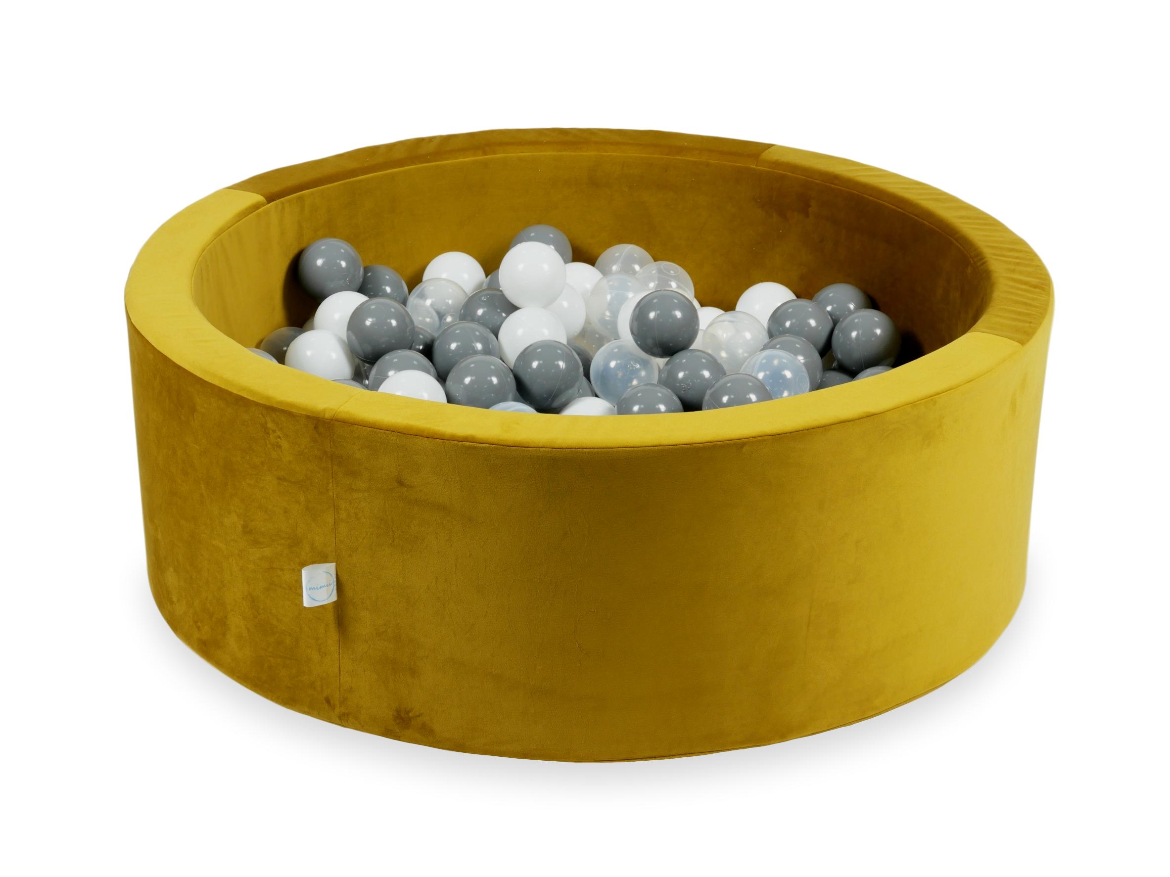 Piscine à balles en velours velvet or 90x30 cm avec 200 balles