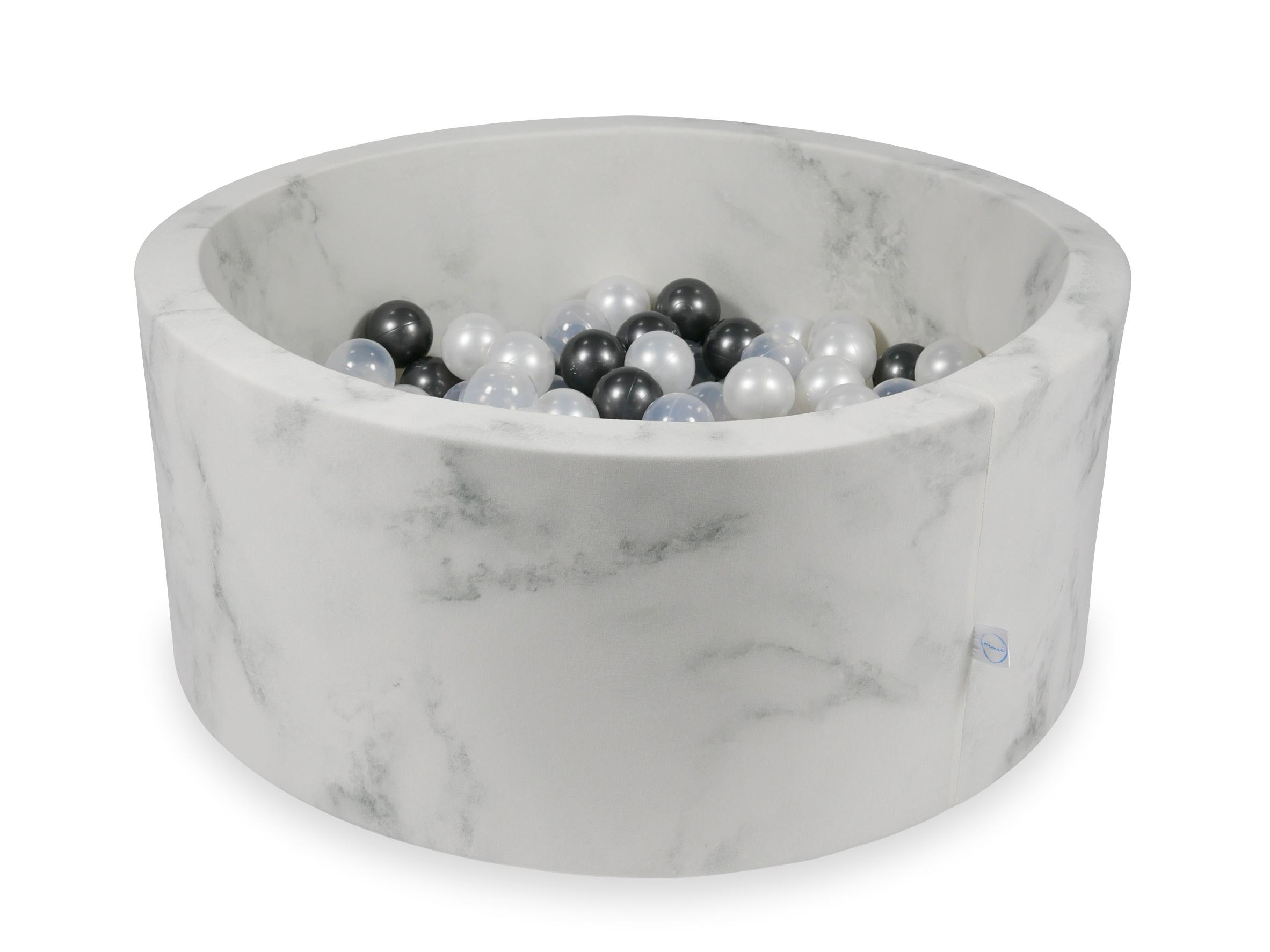 Piscine à balles en velours Marble 90x40 cm avec 300 balles