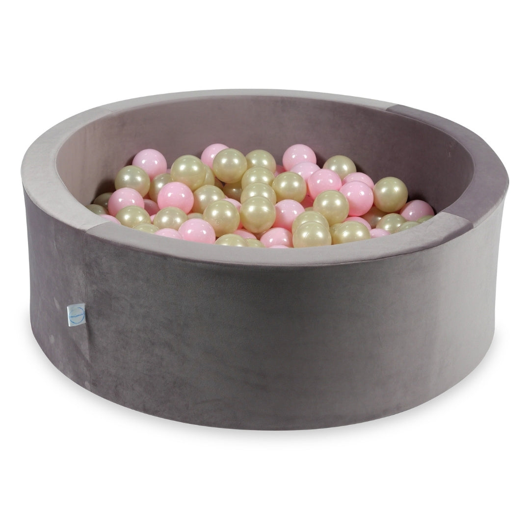 Piscine à balles en velours velvet lilac 90x30 cm avec 200 balles