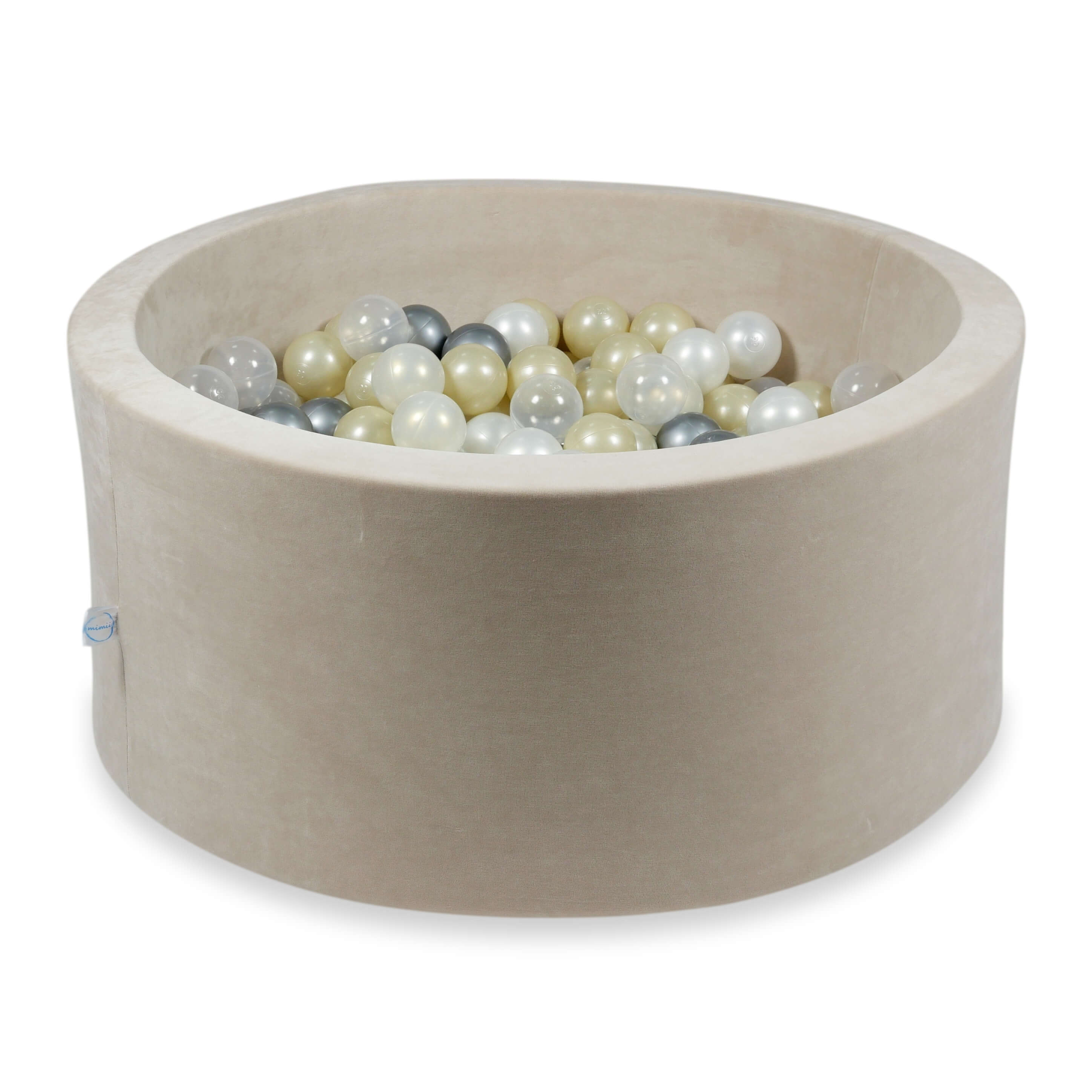 Piscine à balles en velvet soft beige 90x40 cm avec 300 balles