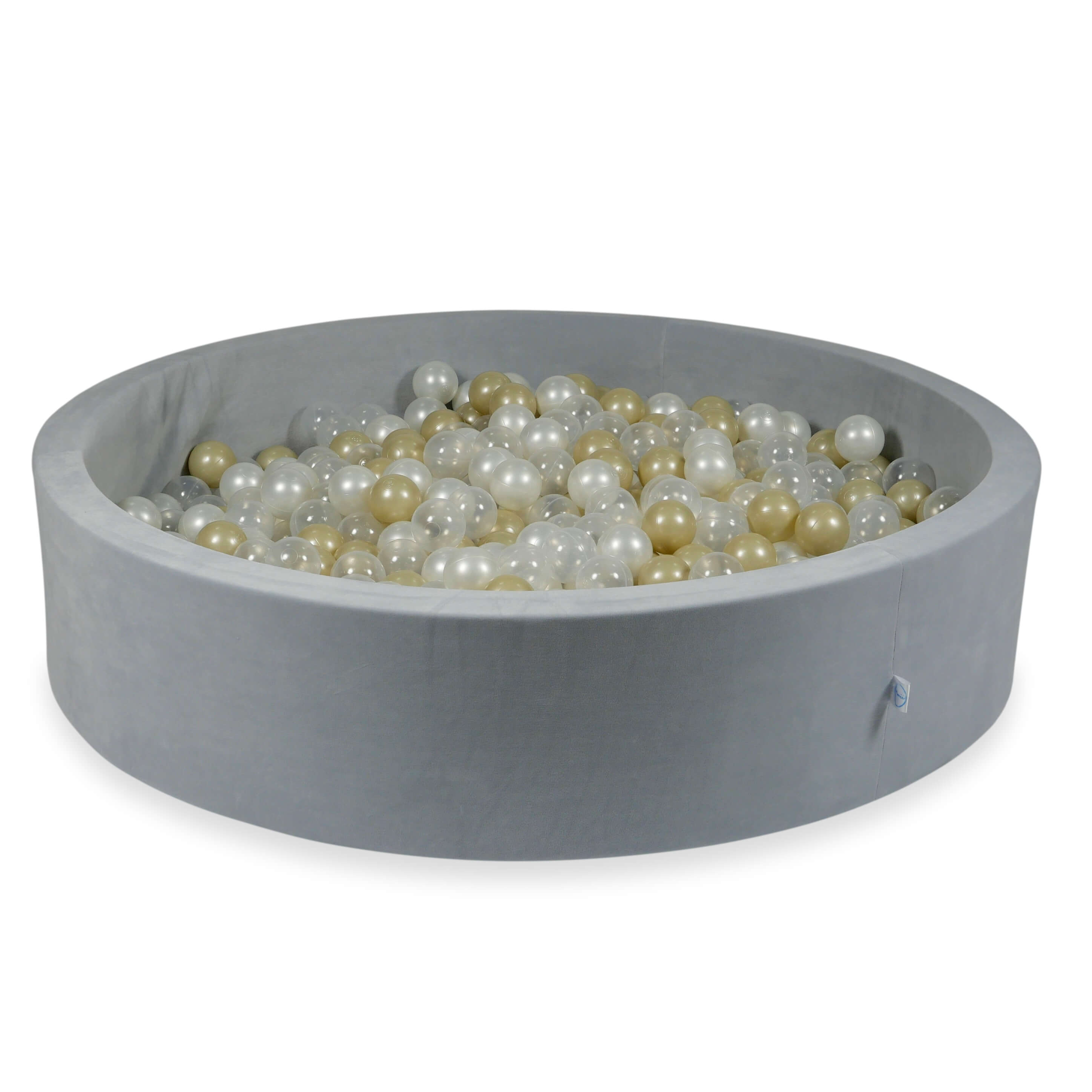 Piscine à balles en velours velvet soft gris clair 130x30 cm avec 600 balles
