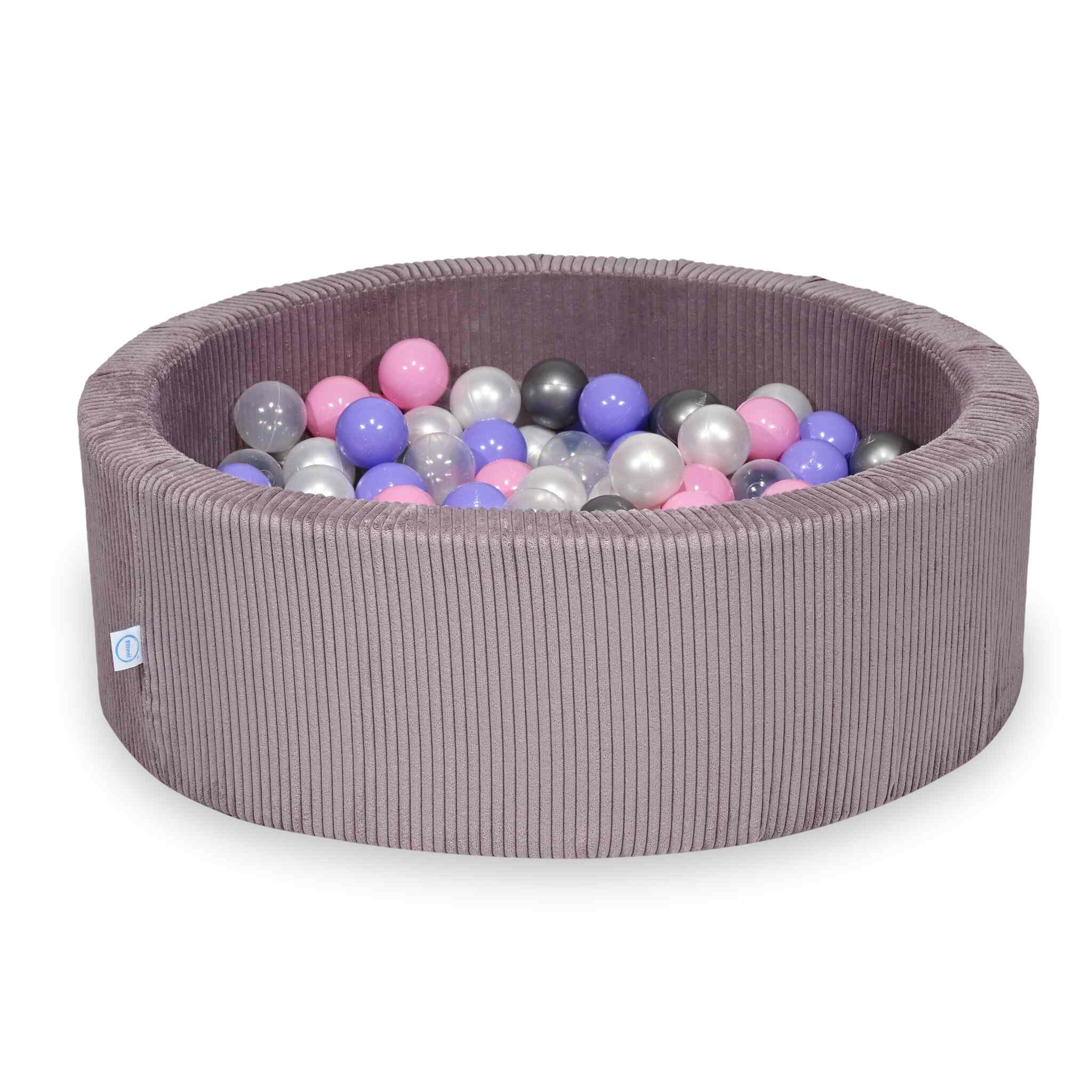 Piscine à balles en velours côtelé Lavende 90x30 cm avec 200 balles