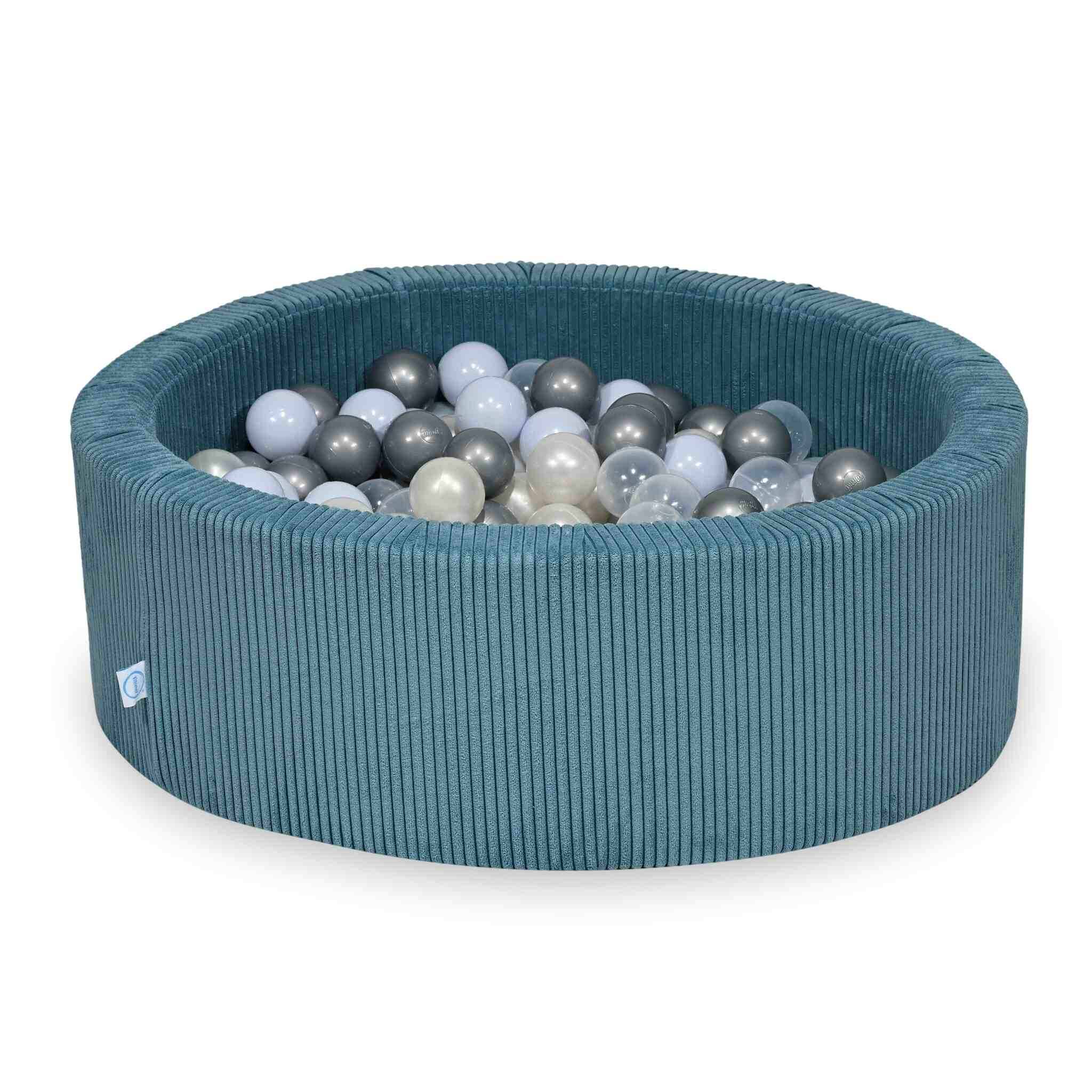Piscine à balles en velours côtelé Bleu 90x30 cm avec 200 balles