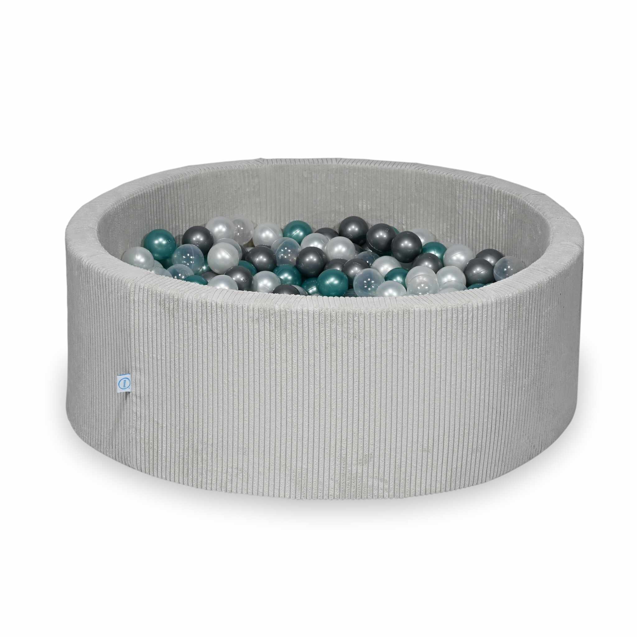 Piscine à balles en velours côtelé Gris 110x40 cm avec 500balles
