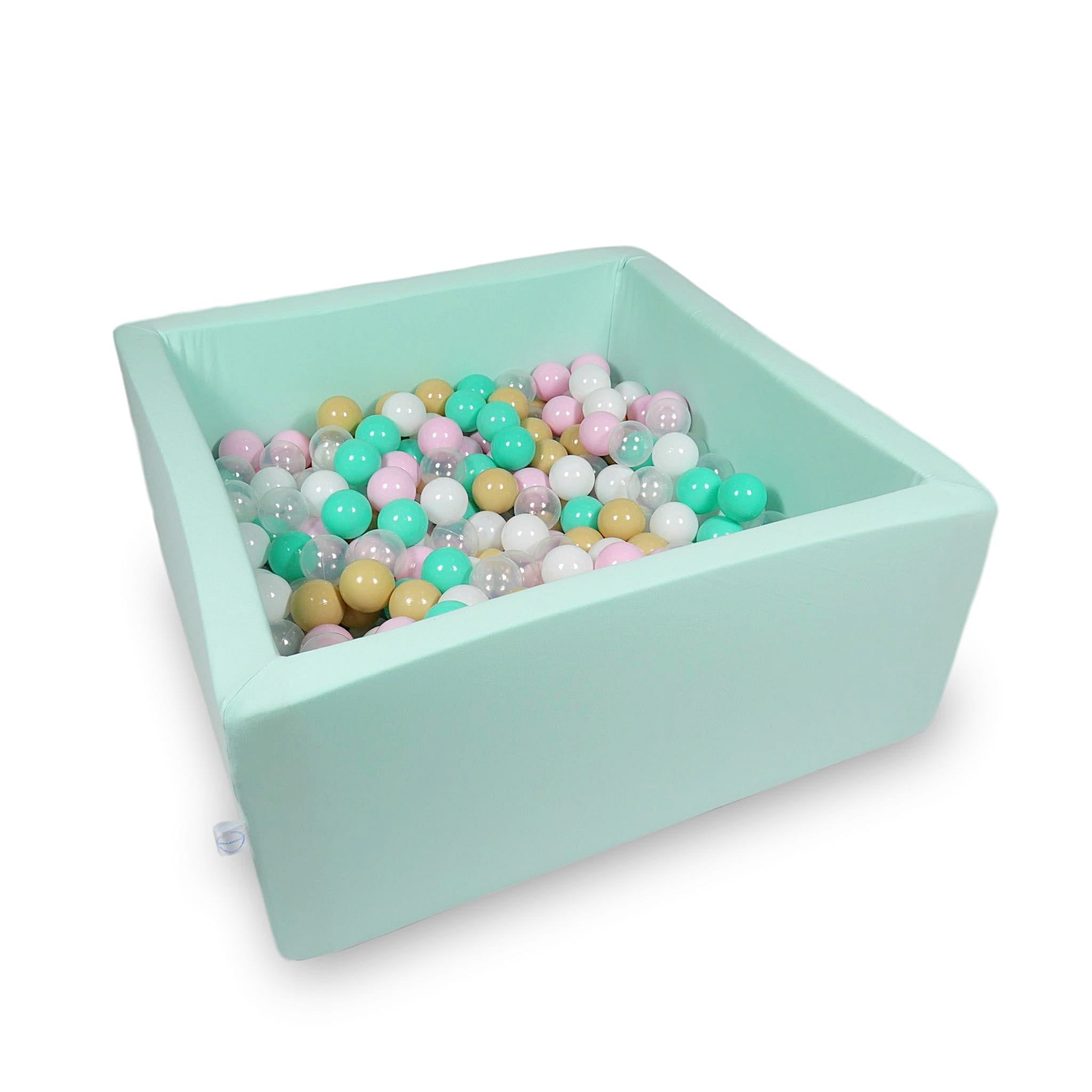 Piscine à Balles 90x90x40cm menthe avec balles 400pcs (blanc, rose clair, transparent, beige, menthe)