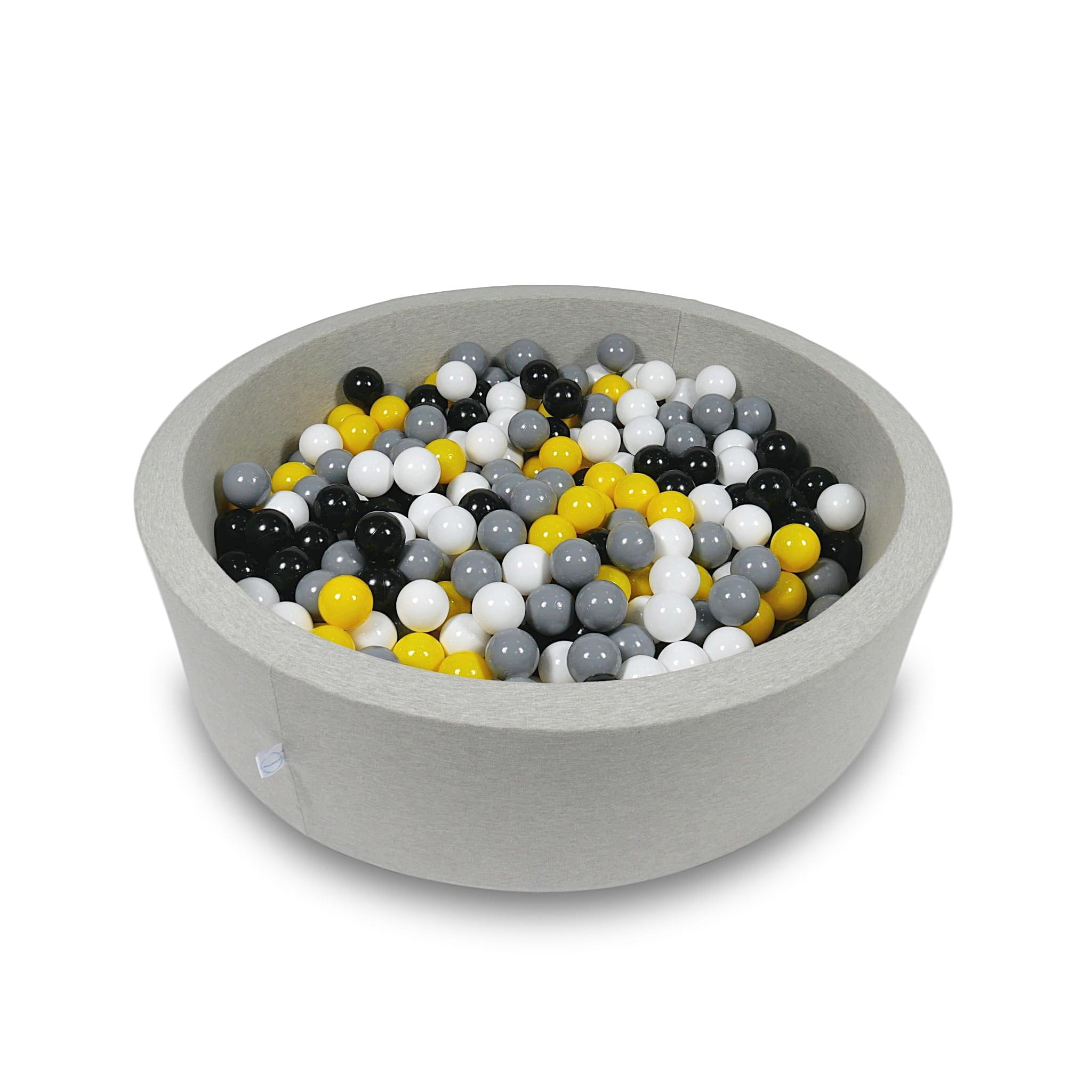 Piscine à Balles 110x30cm gris clair avec balles 400pcs (jaune, blanc, gris, noir)