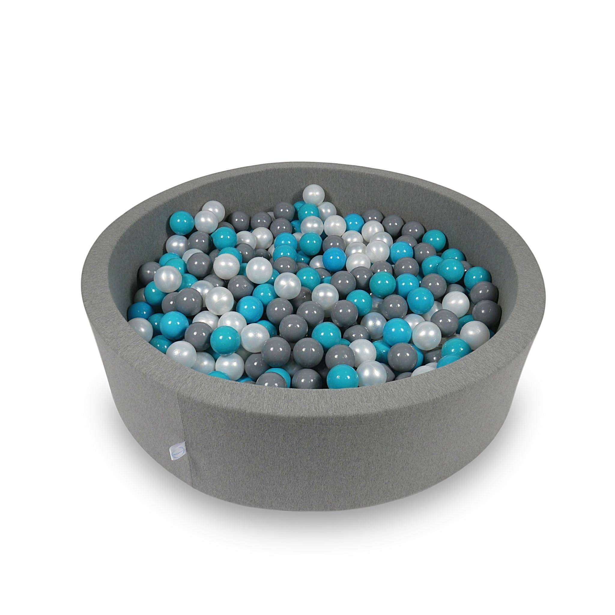 Piscine à Balles 110x30cm grise avec balles 400pcs (turquoise, gris, perle)