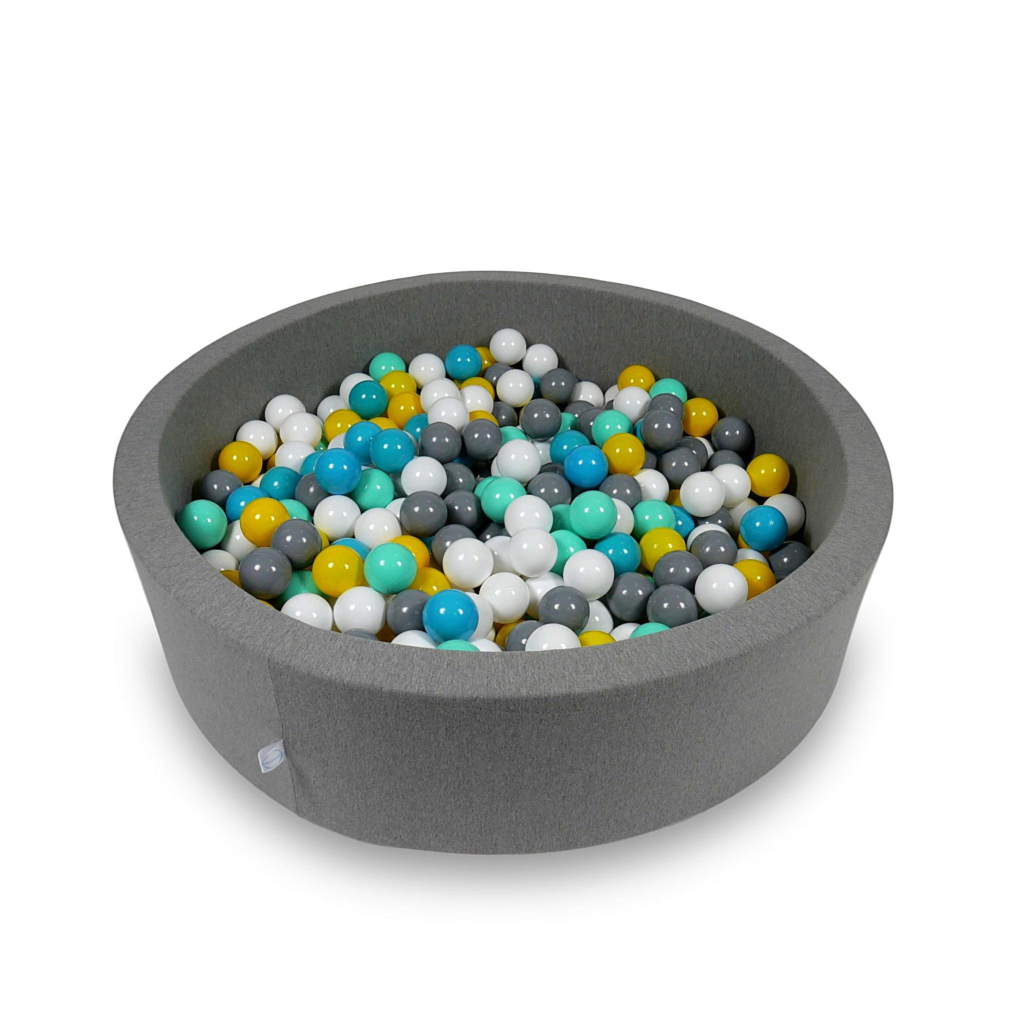 Piscine à Balles 110x30cm grise avec balles 400pcs (blanc, gris, turquoise, jaune, menthe)