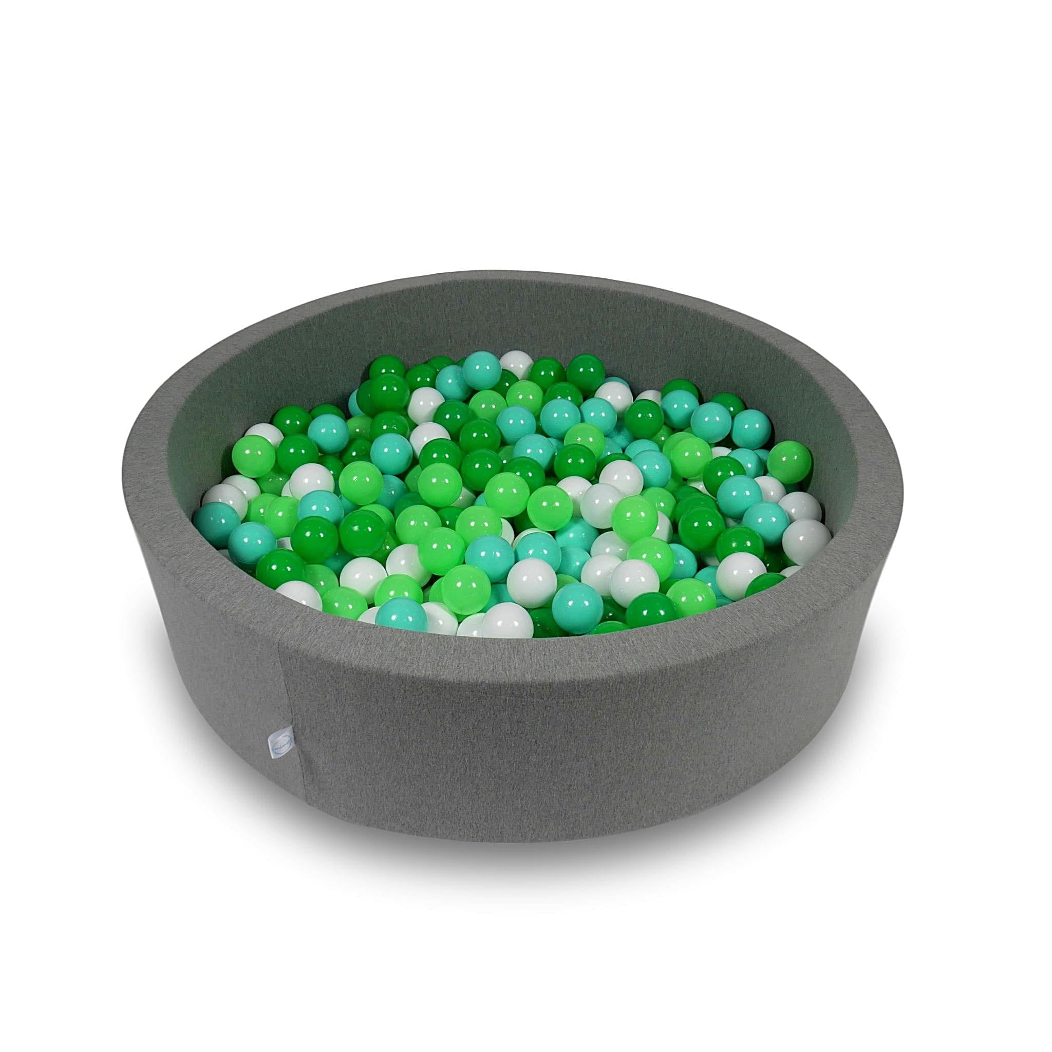Piscine à Balles 110x30cm grise avec balles 400pcs (blanc, céladon, menthe, vert)