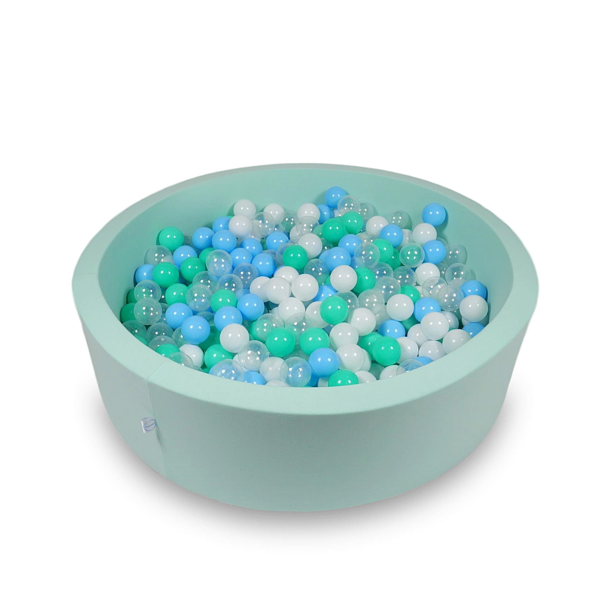 Piscine à Balles 110x30cm menthe avec balles 400pcs (bleu clair, transparent, menthe, blanc)
