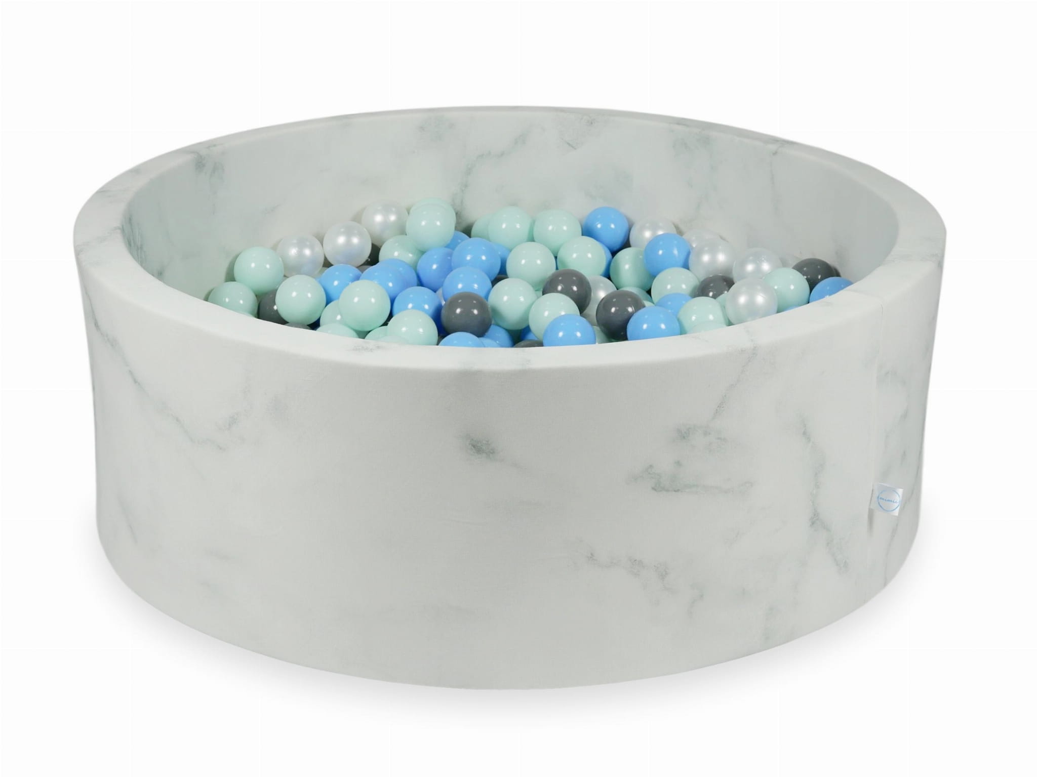 Piscine à Balles 110x40 marbre avec balles 500 pcs (menthe claire, bleu clair, gris, perle)