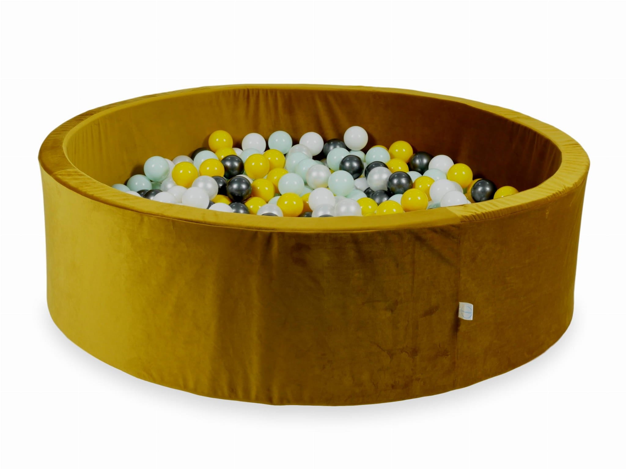 Piscine à Balles 130x40 Velvet dore avec balles 700 pcs (jaune, menthe claire, graphite métallique, blanc, perle)