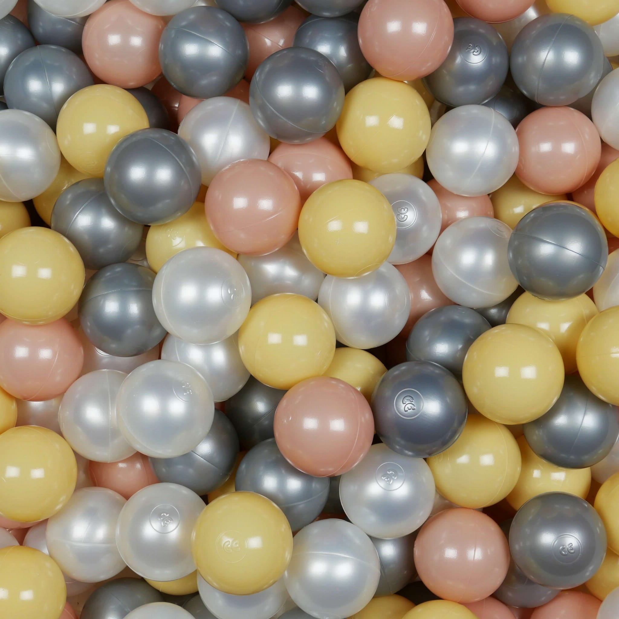 Balles de jeu ø7cm 100 pièces perle, or rose, beige, argent