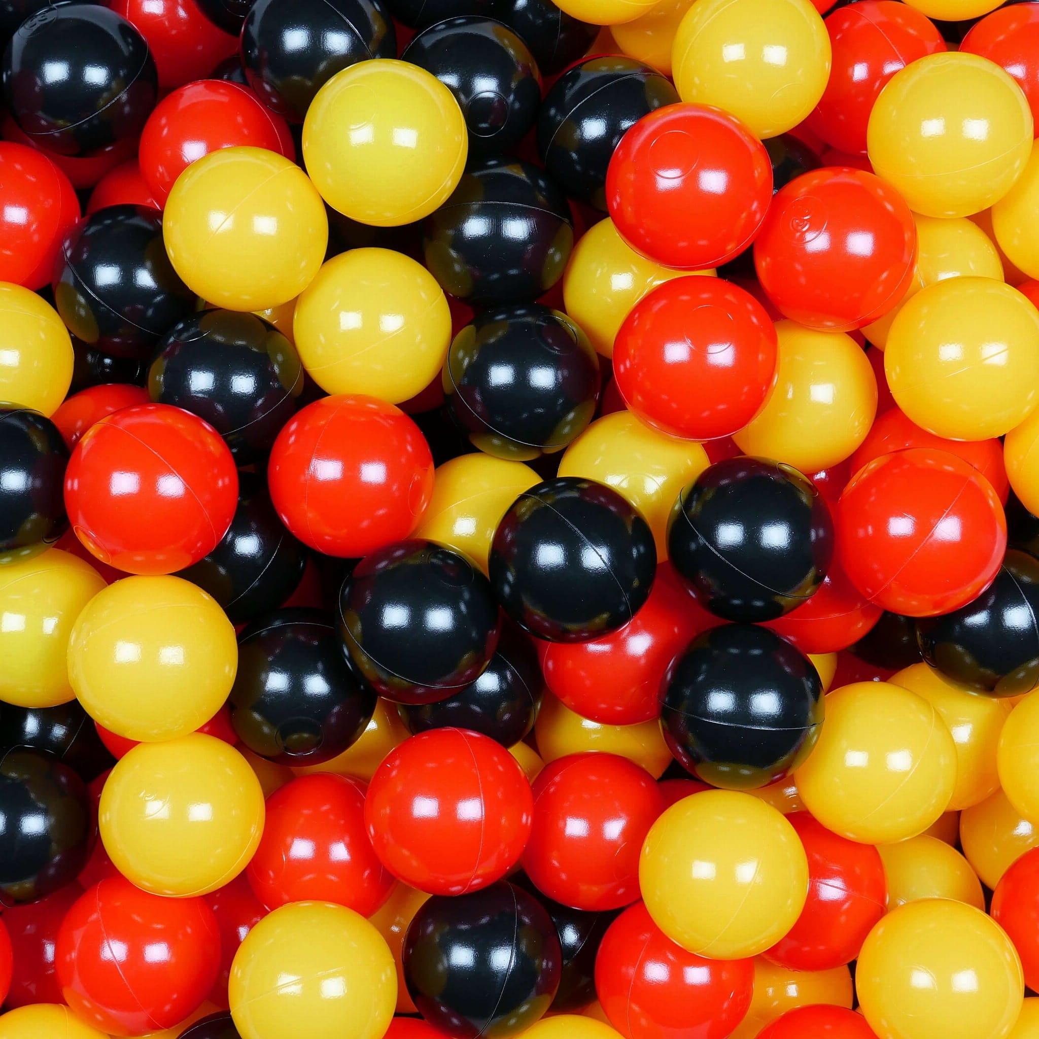Balles de jeu ø7cm 100 pièces jaune, rouge, noir