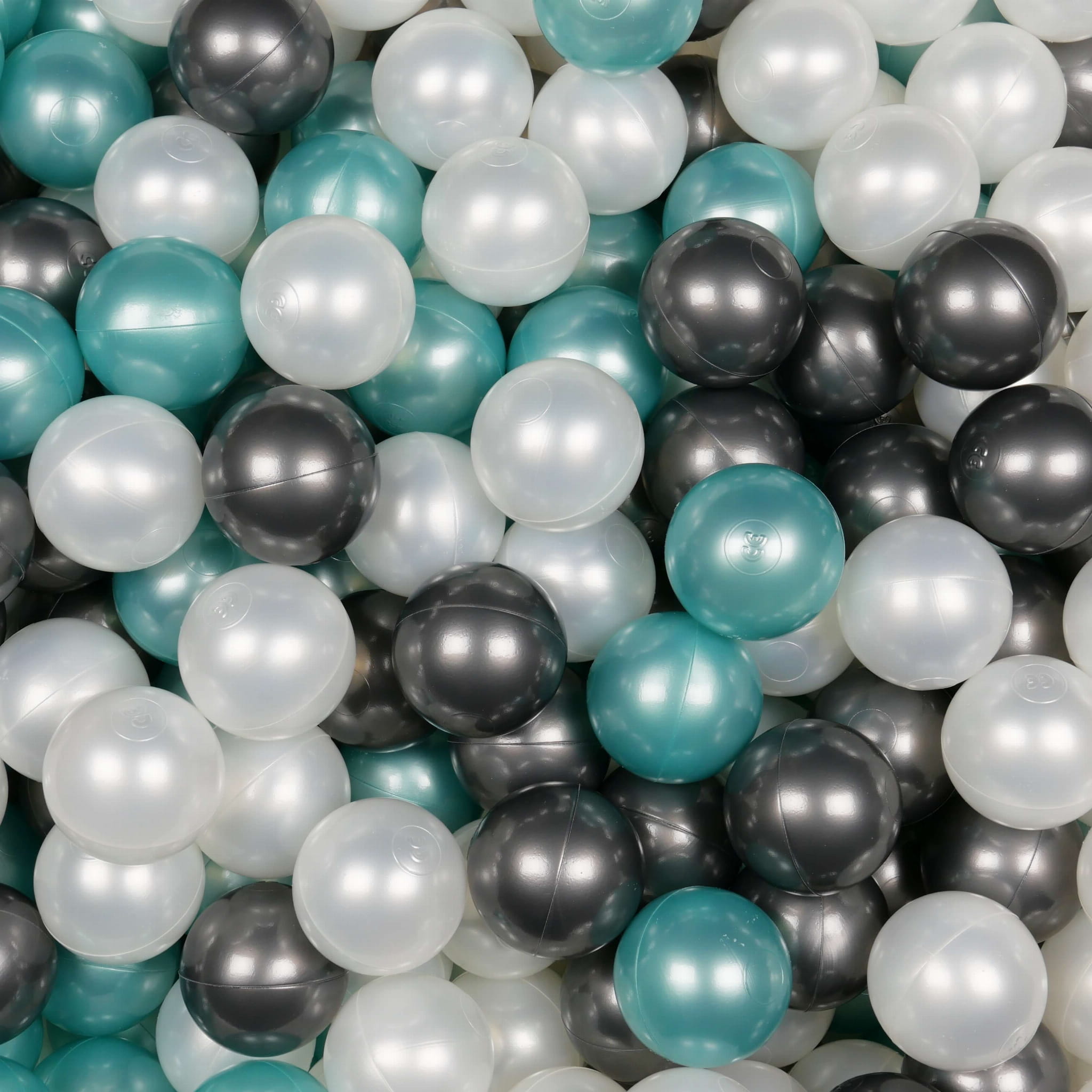 Balles de jeu ø7cm 150 pièces perle, turquoise métallique, graphite métallique