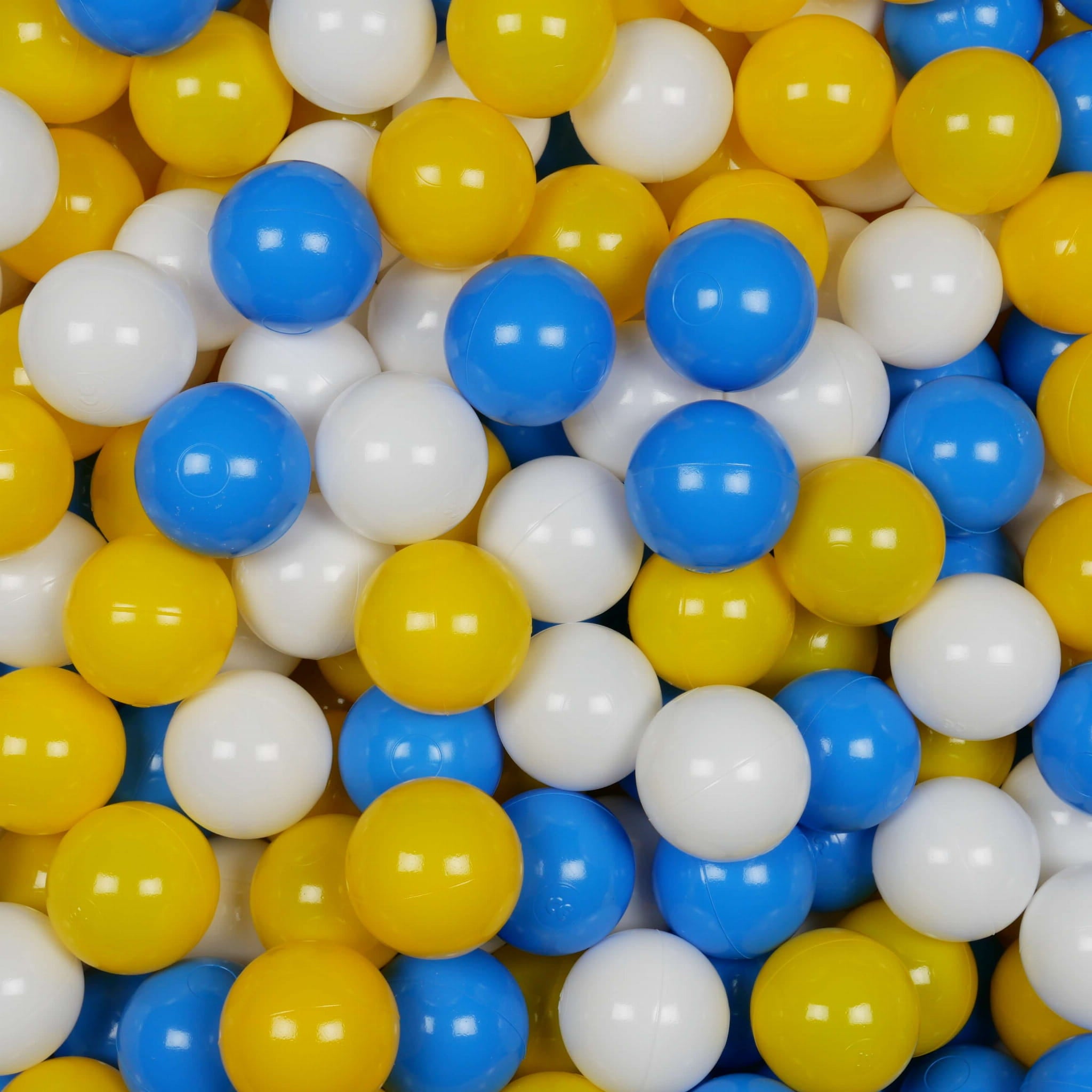 Balles de jeu ø7cm 25 pièces blanc, jaune, bleu