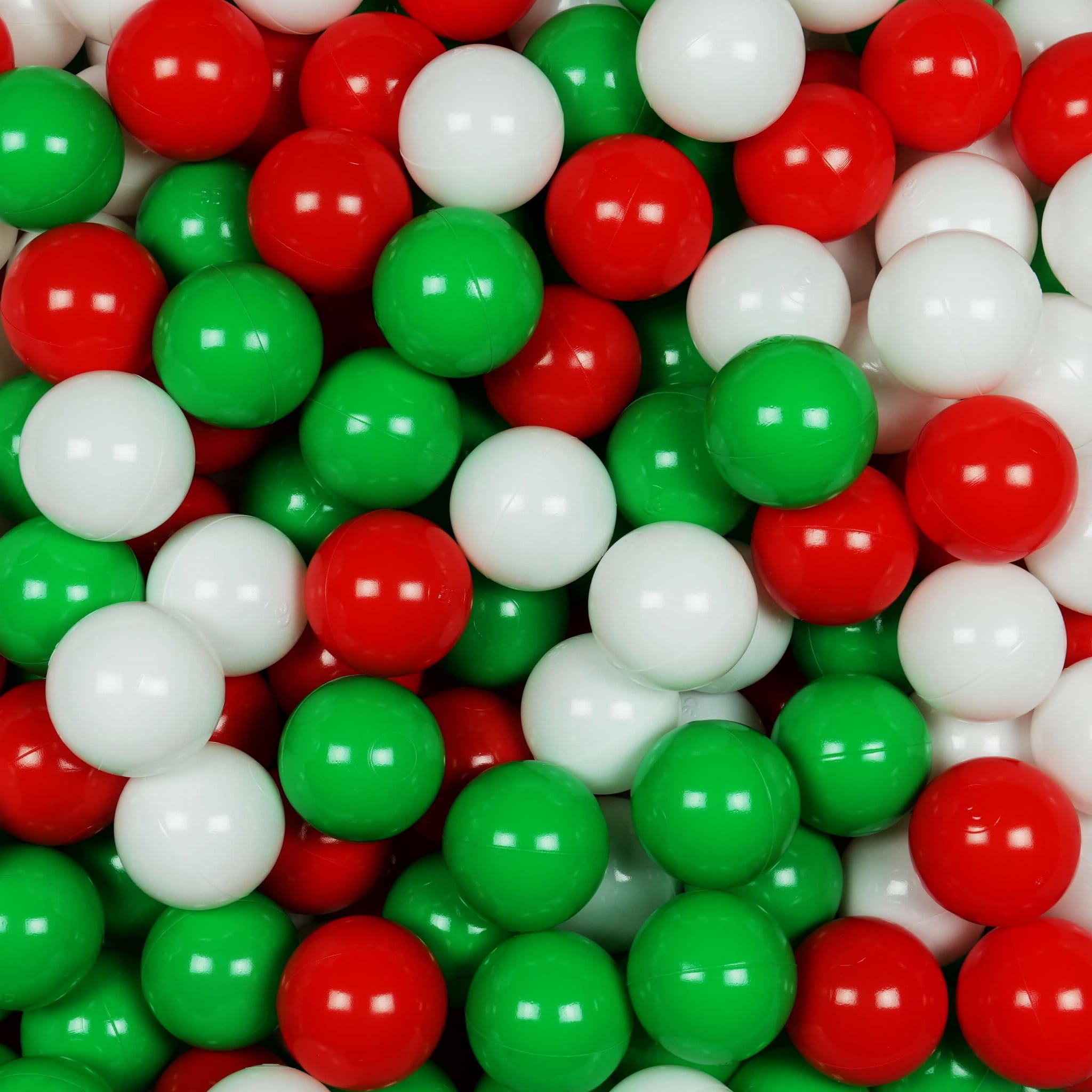 Balles de jeu ø7cm 25 pièces blanc, vert, rouge