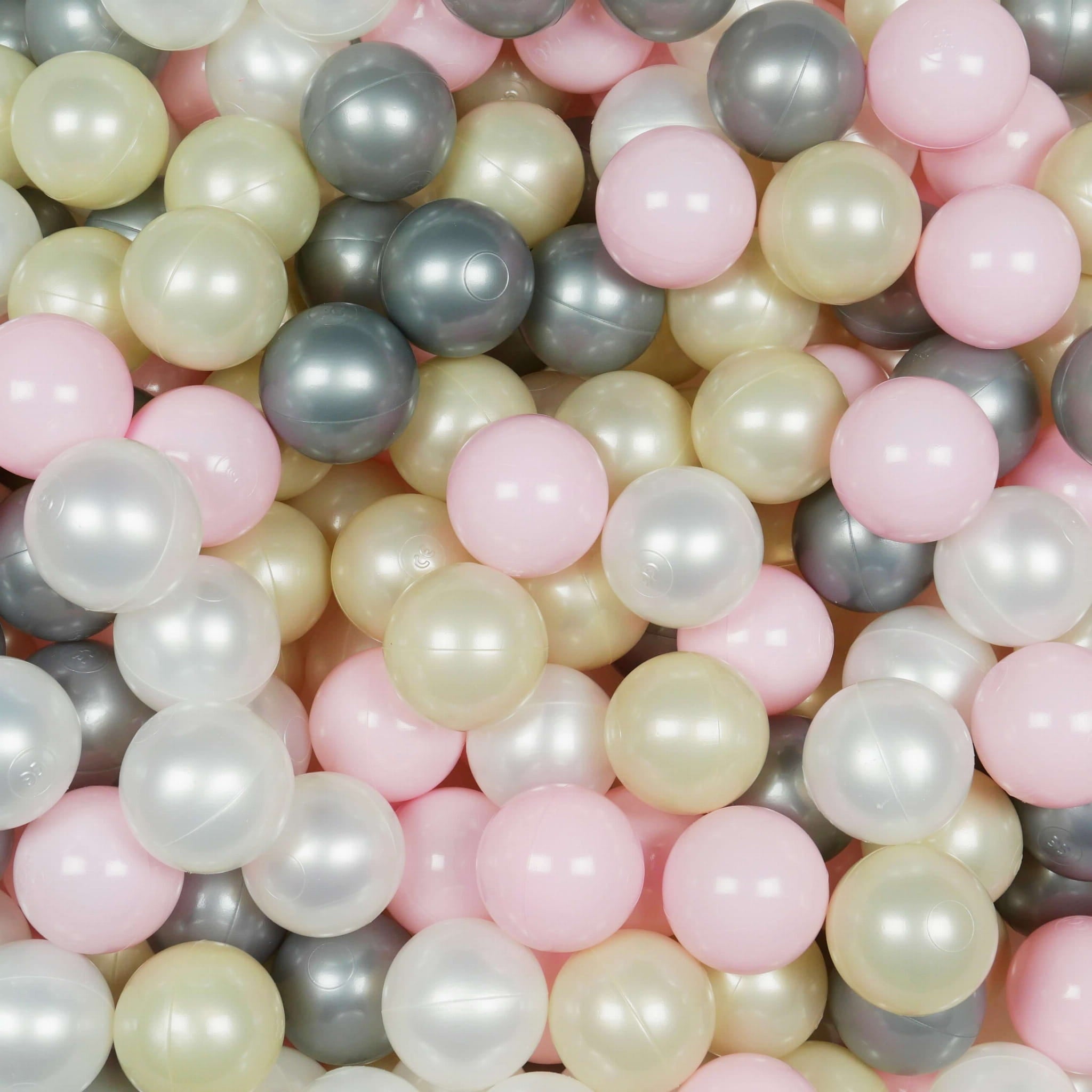 Balles de jeu ø7cm 300 pièces rose clair, or clair, perle, argent