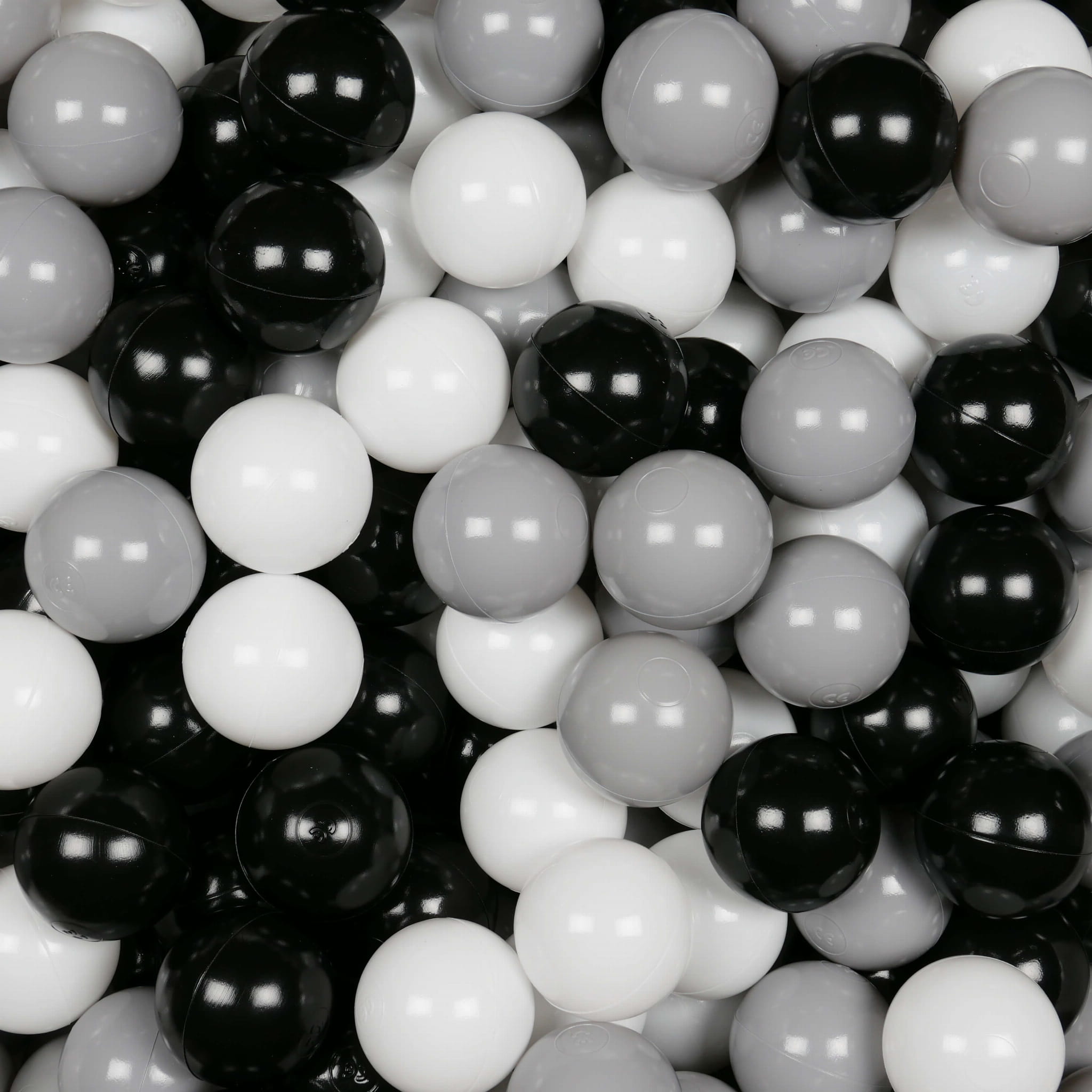 Balles de jeu ø7cm 400 pièces blanc, noir, gris